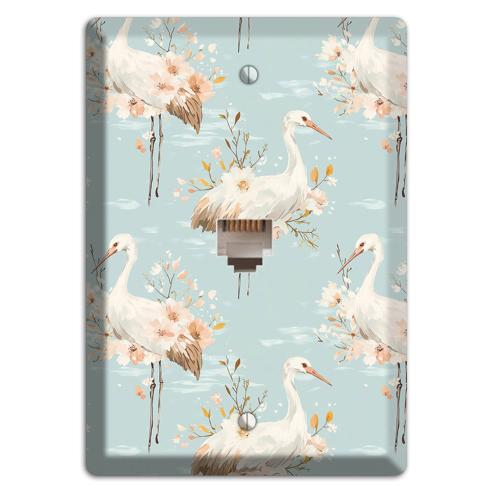 Celadon Crane Reverie Phone Wallplate
