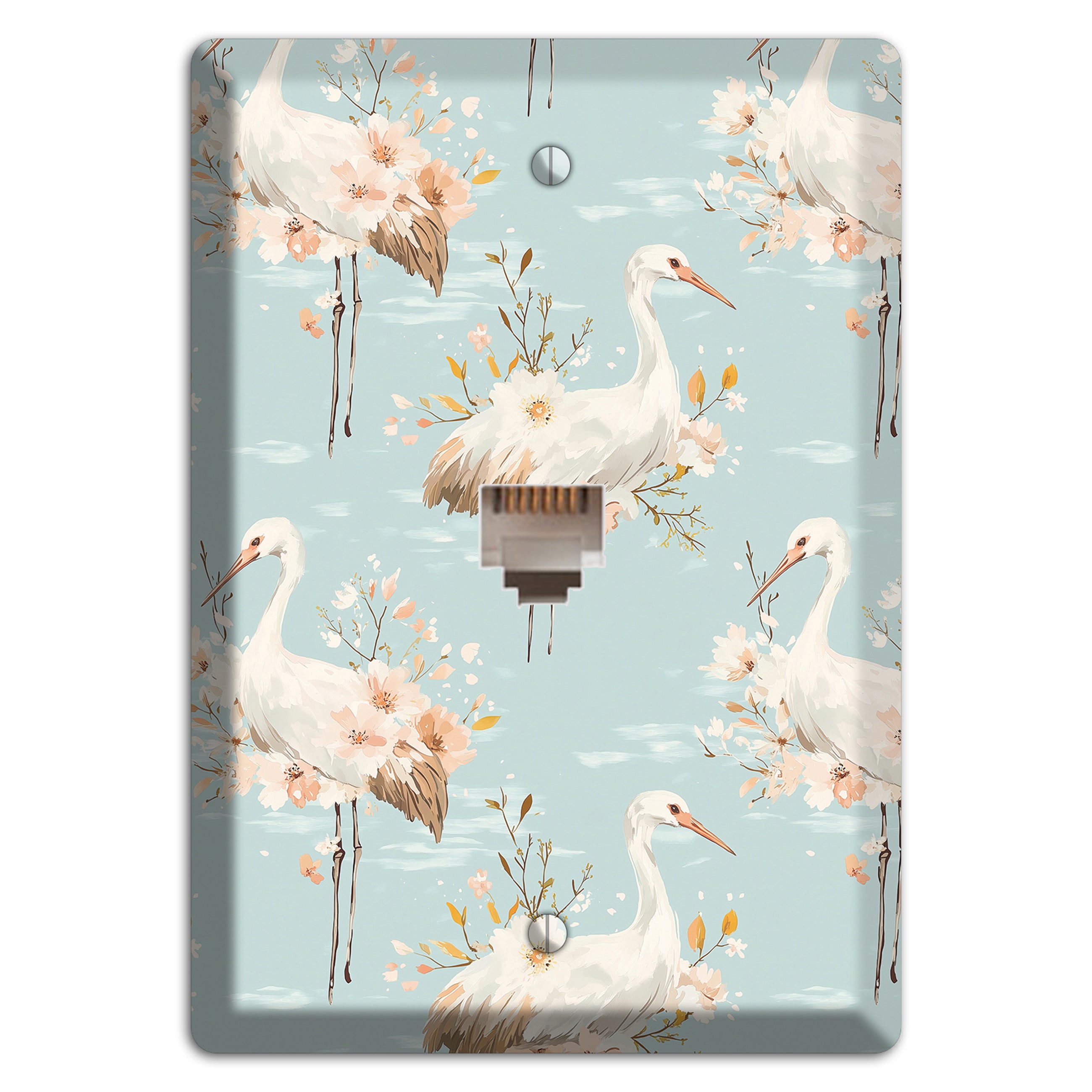 Celadon Crane Reverie Phone Wallplate
