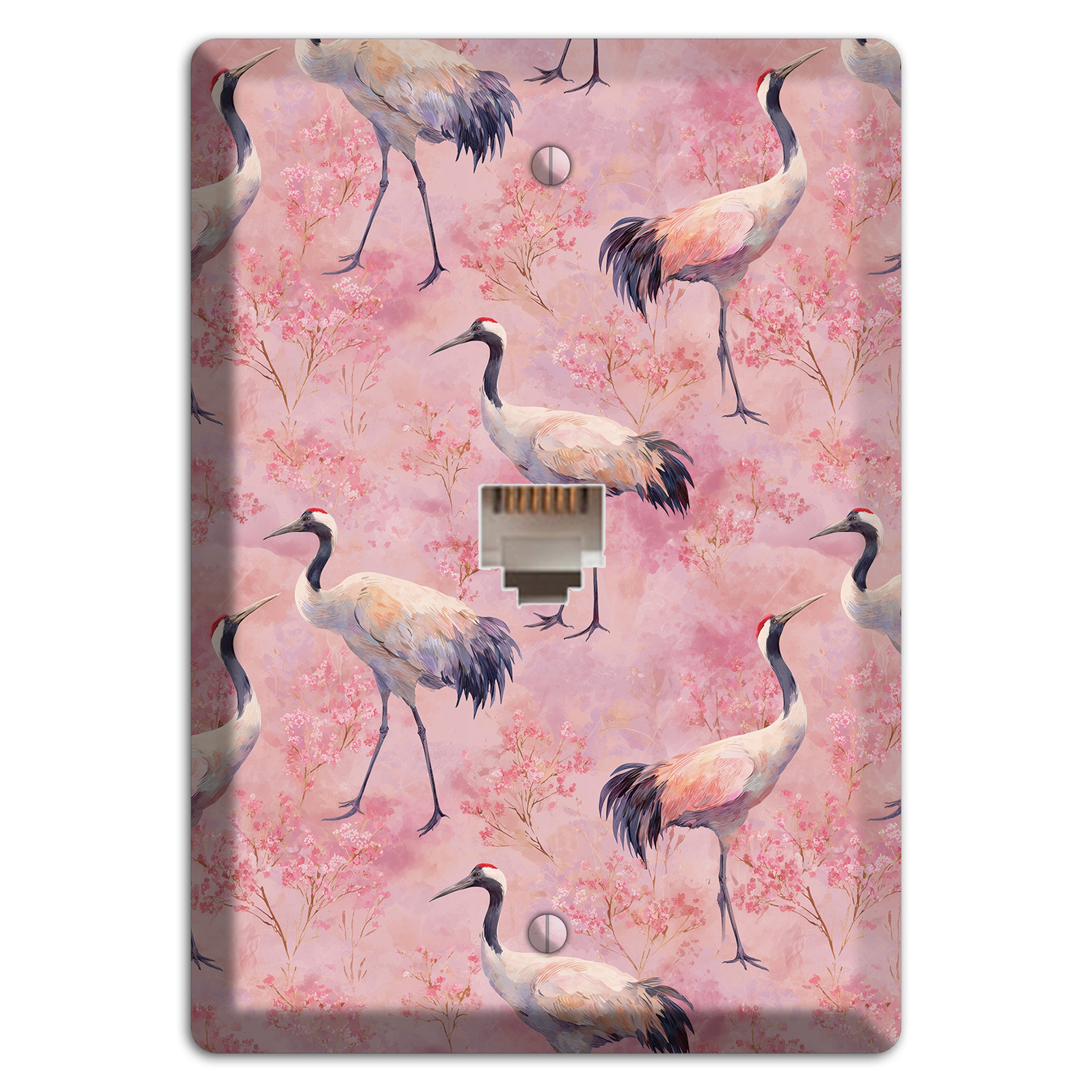Blush Crane Reverie Phone Wallplate