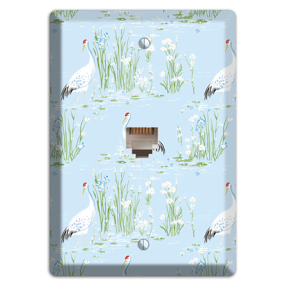 Azure Crane Sanctuary Phone Wallplate