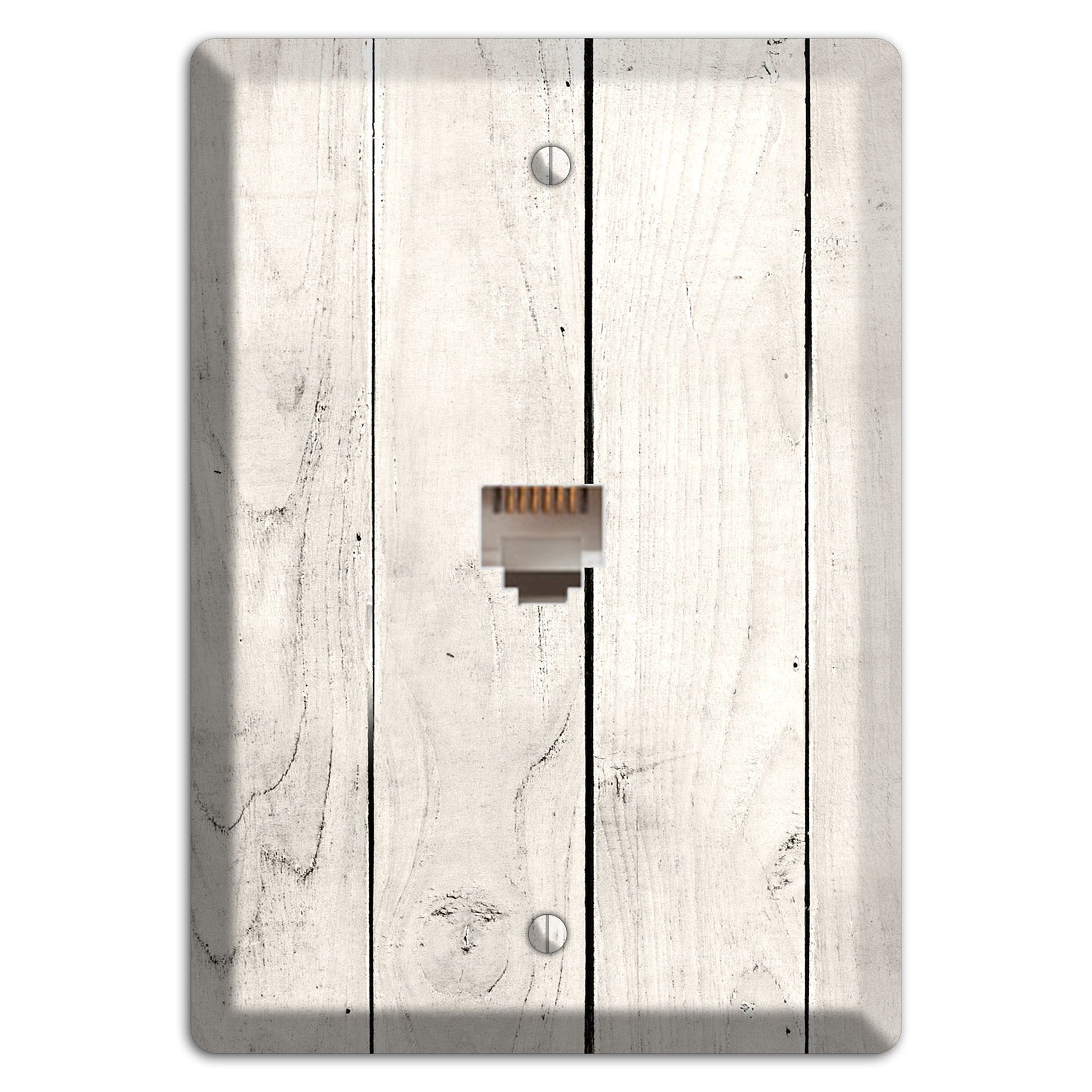 Whitewashed Planks Phone Wallplate