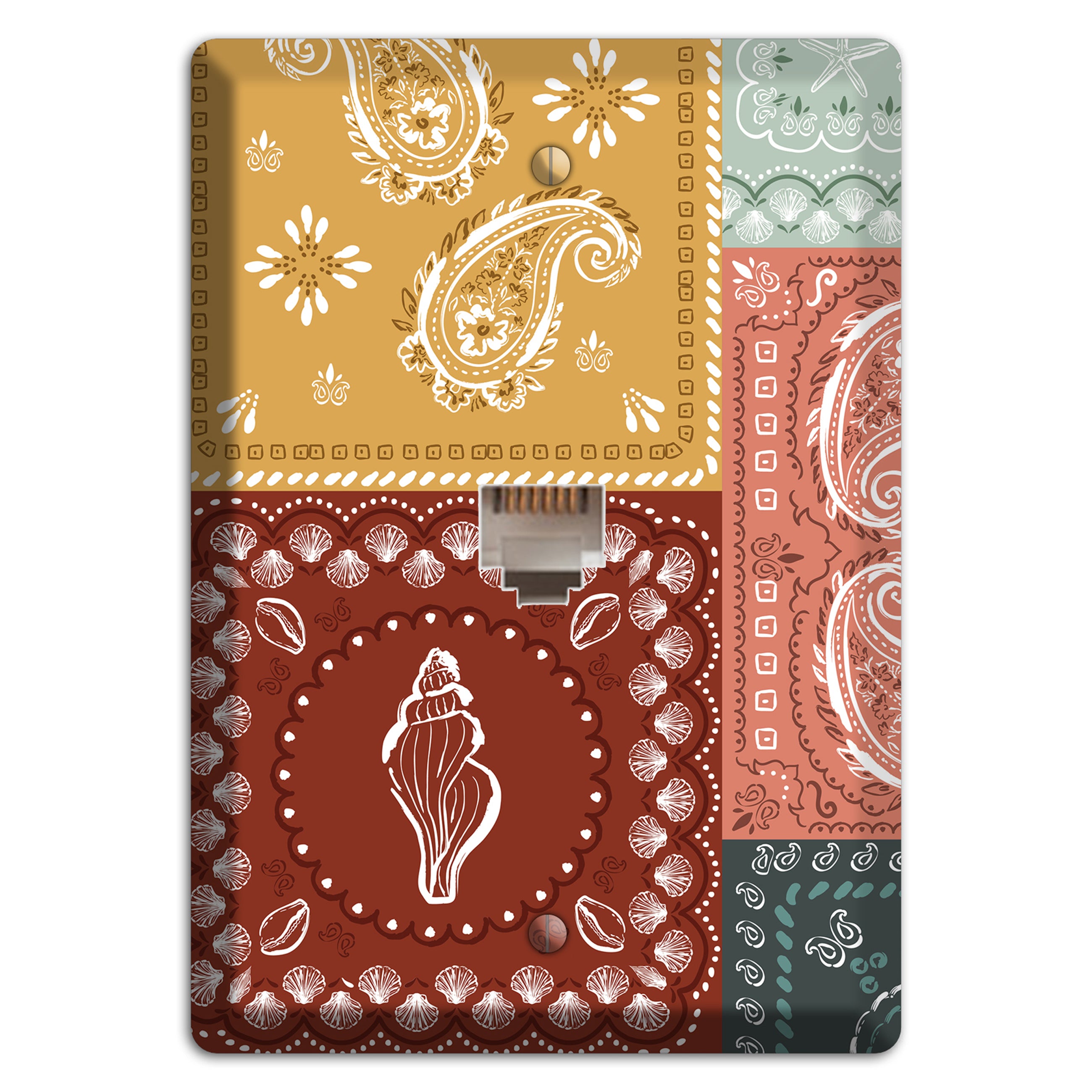 Patchwork Shore Reverie Phone Wallplate