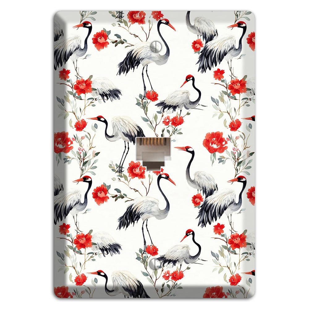 Scarlet Plume Garden Phone Wallplate