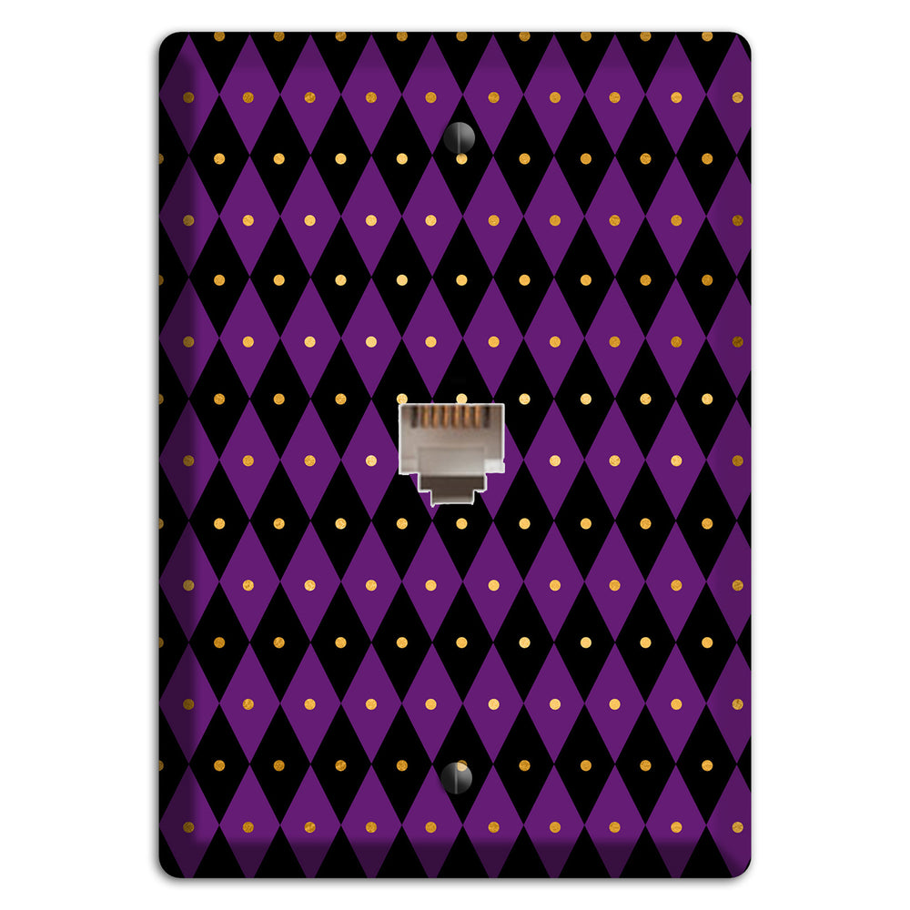 Royal Check: Violet Phone Wallplate