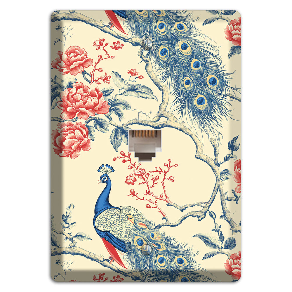 Peacock & Peony Phone Wallplate