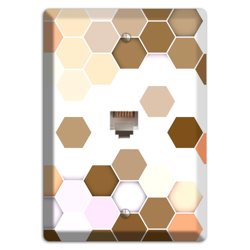 Hex Grid ‚Äì Sunset Terracotta Phone Wallplate
