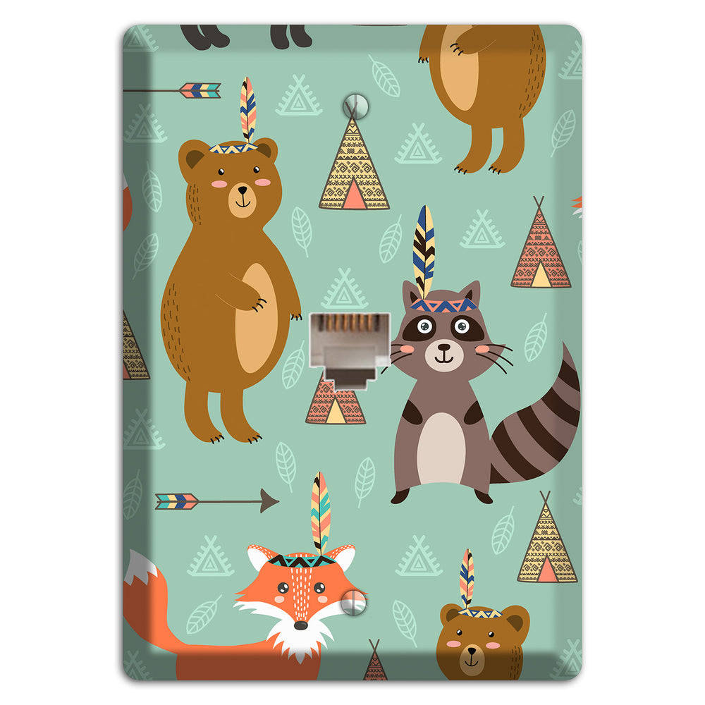 Tribal Woodland Camp Phone Wallplate