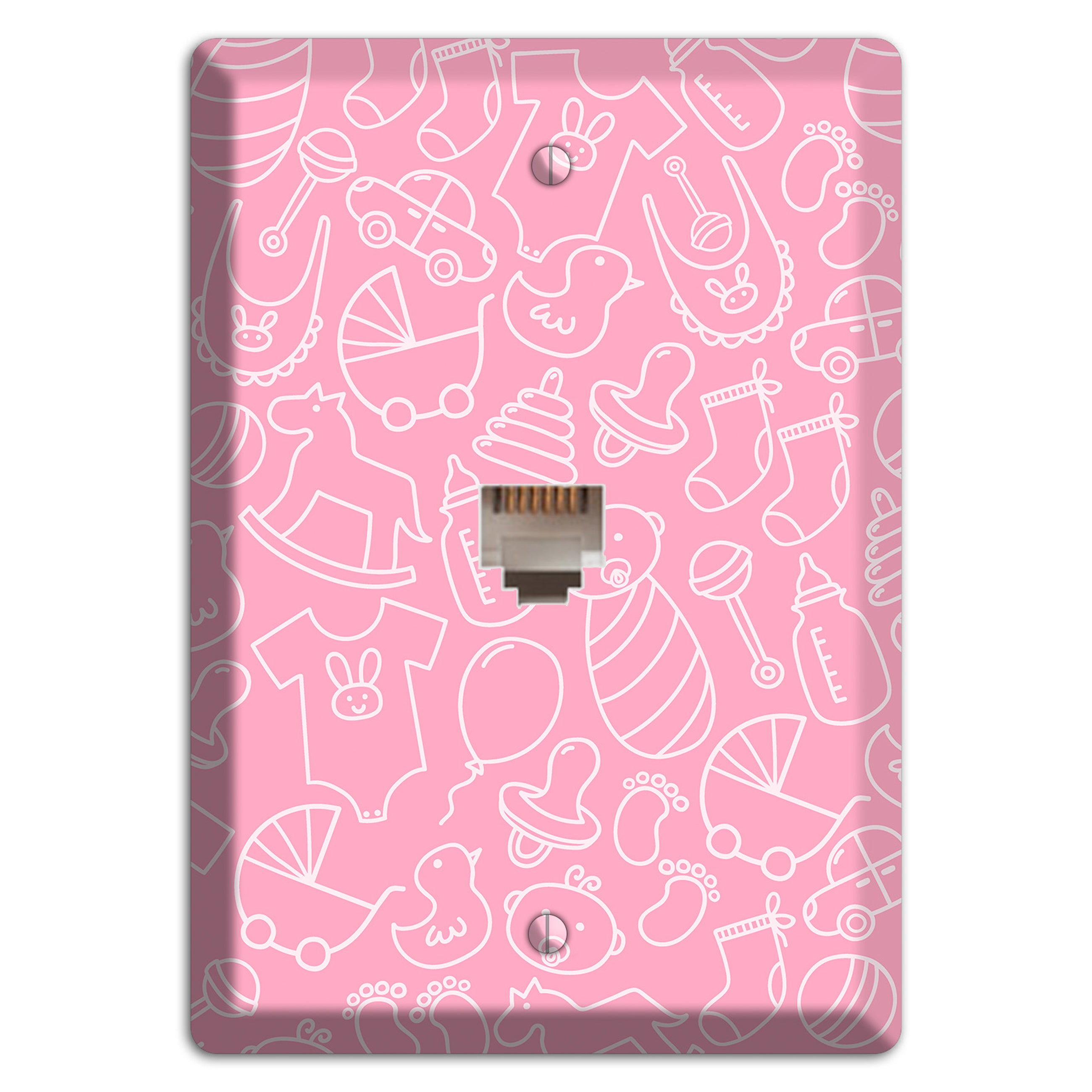 Line Art Baby Pink Phone Wallplate