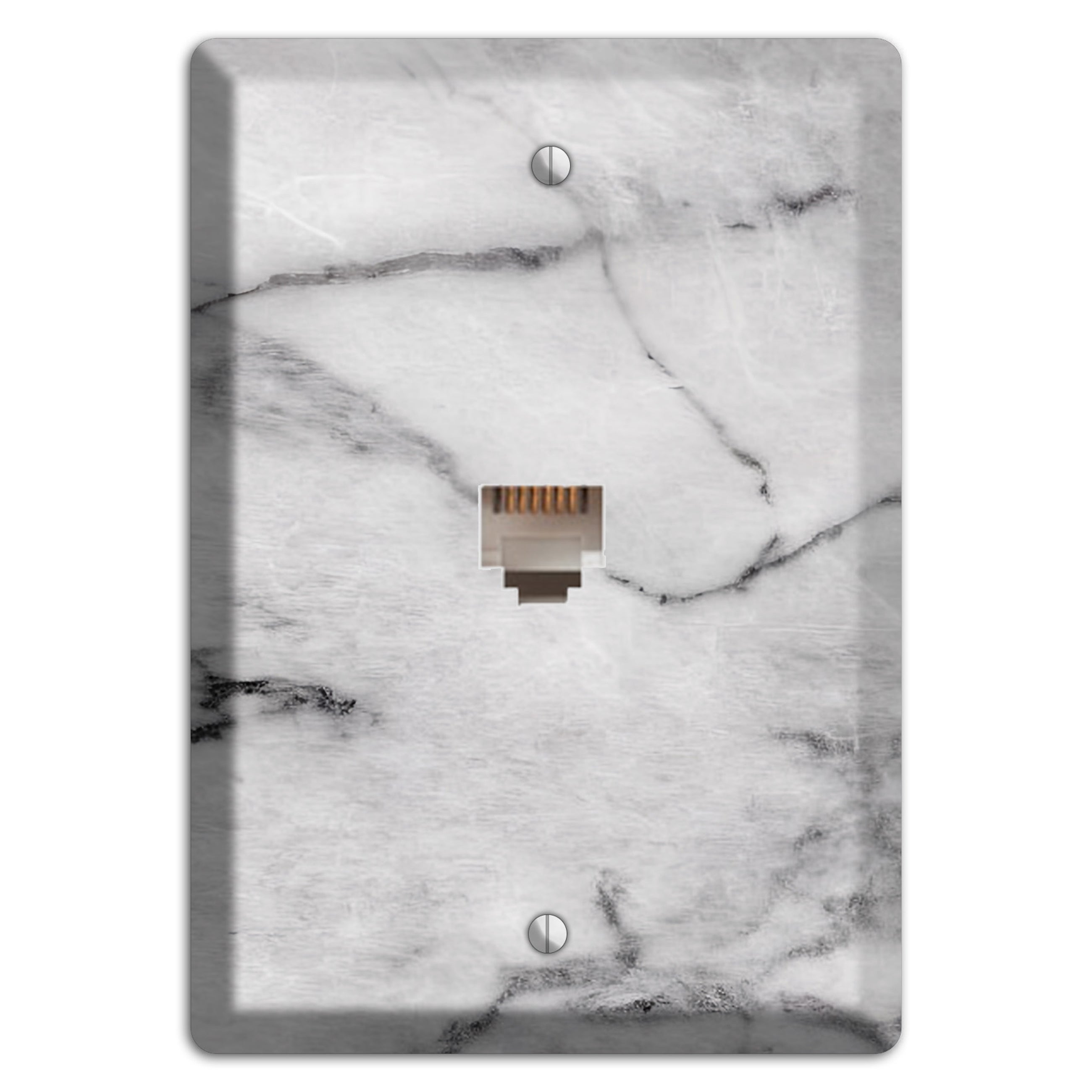 Gray and White Marble Phone Wallplate