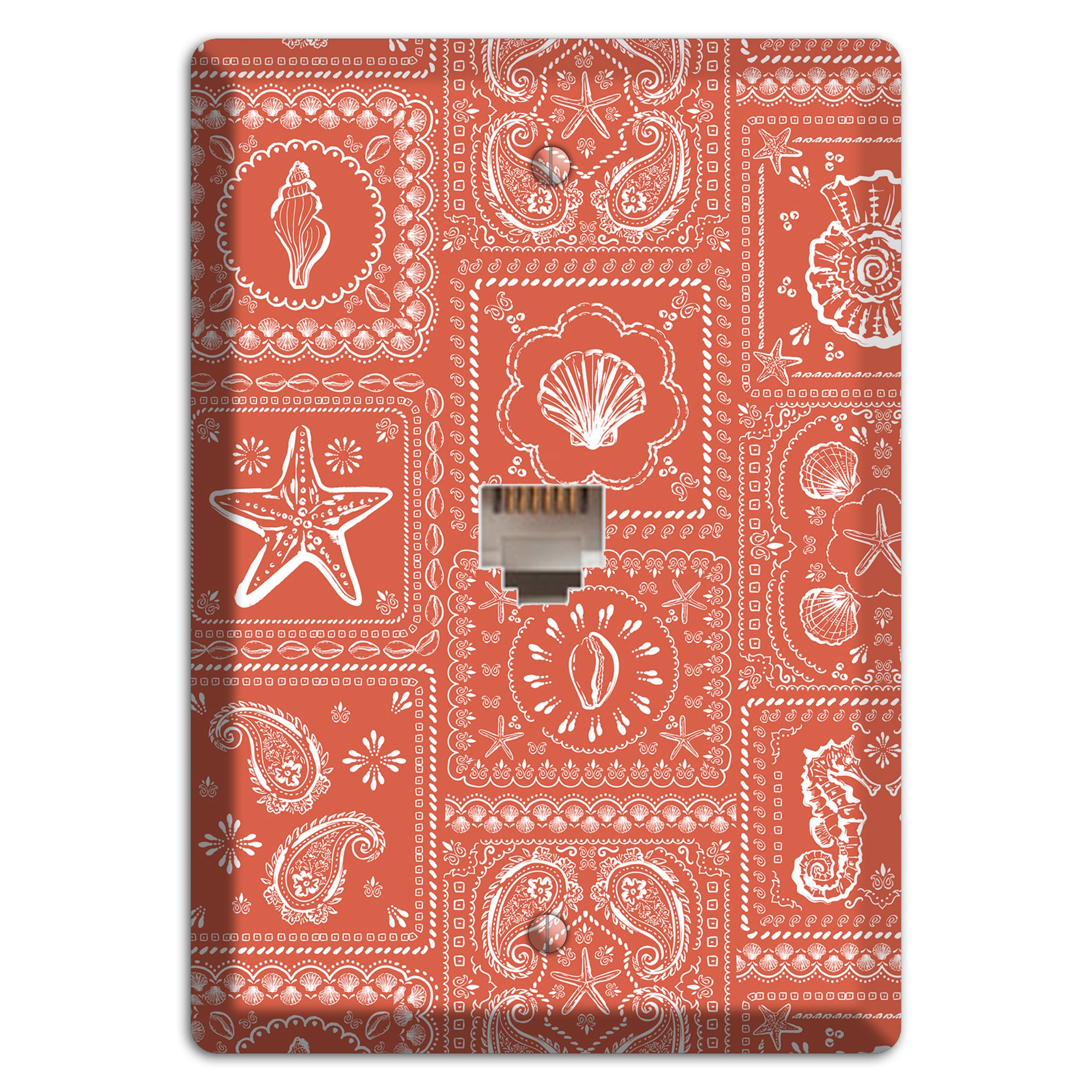 Terracotta Shell Patchwork Phone Wallplate