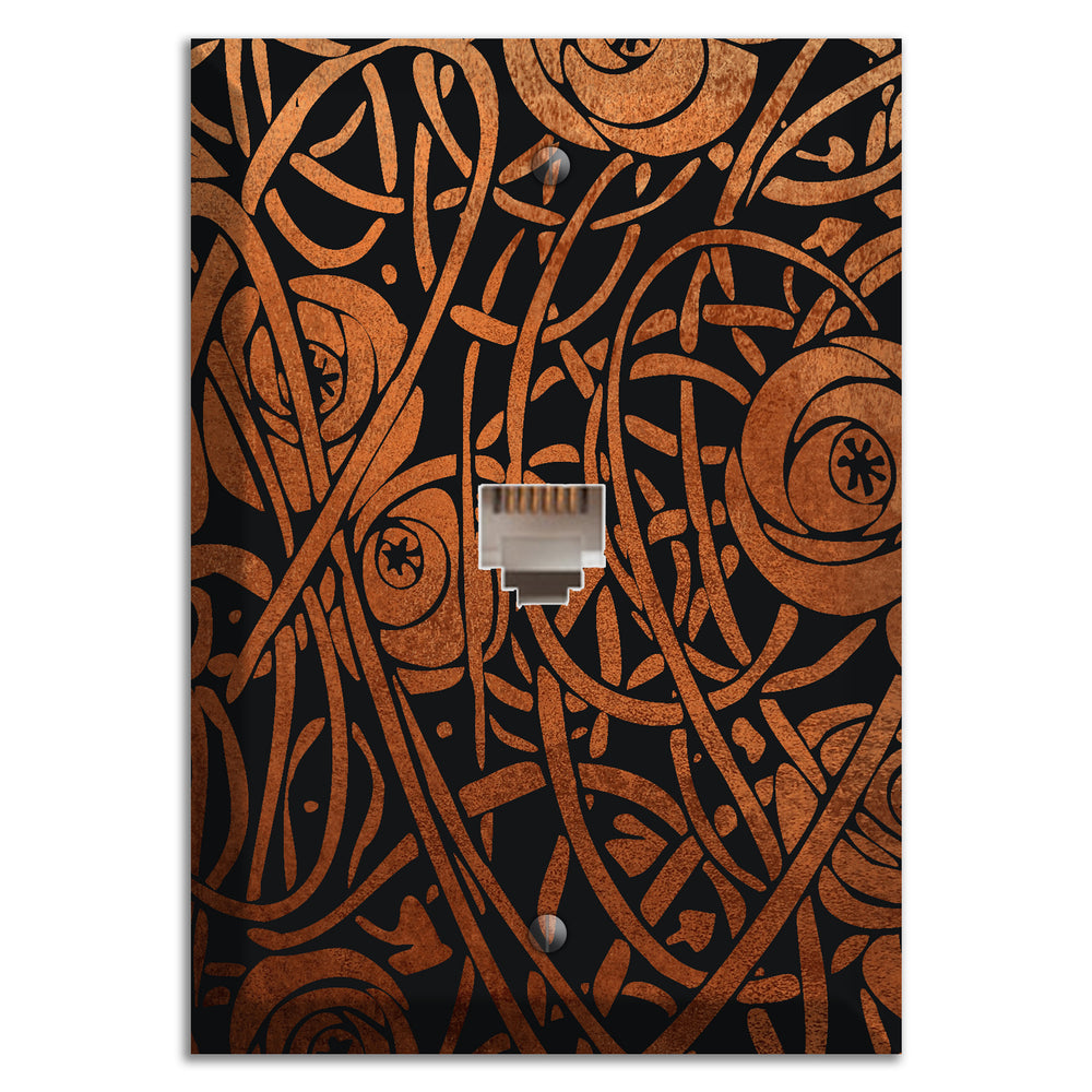 Antique Copper Vine Cipher Phone Wallplate