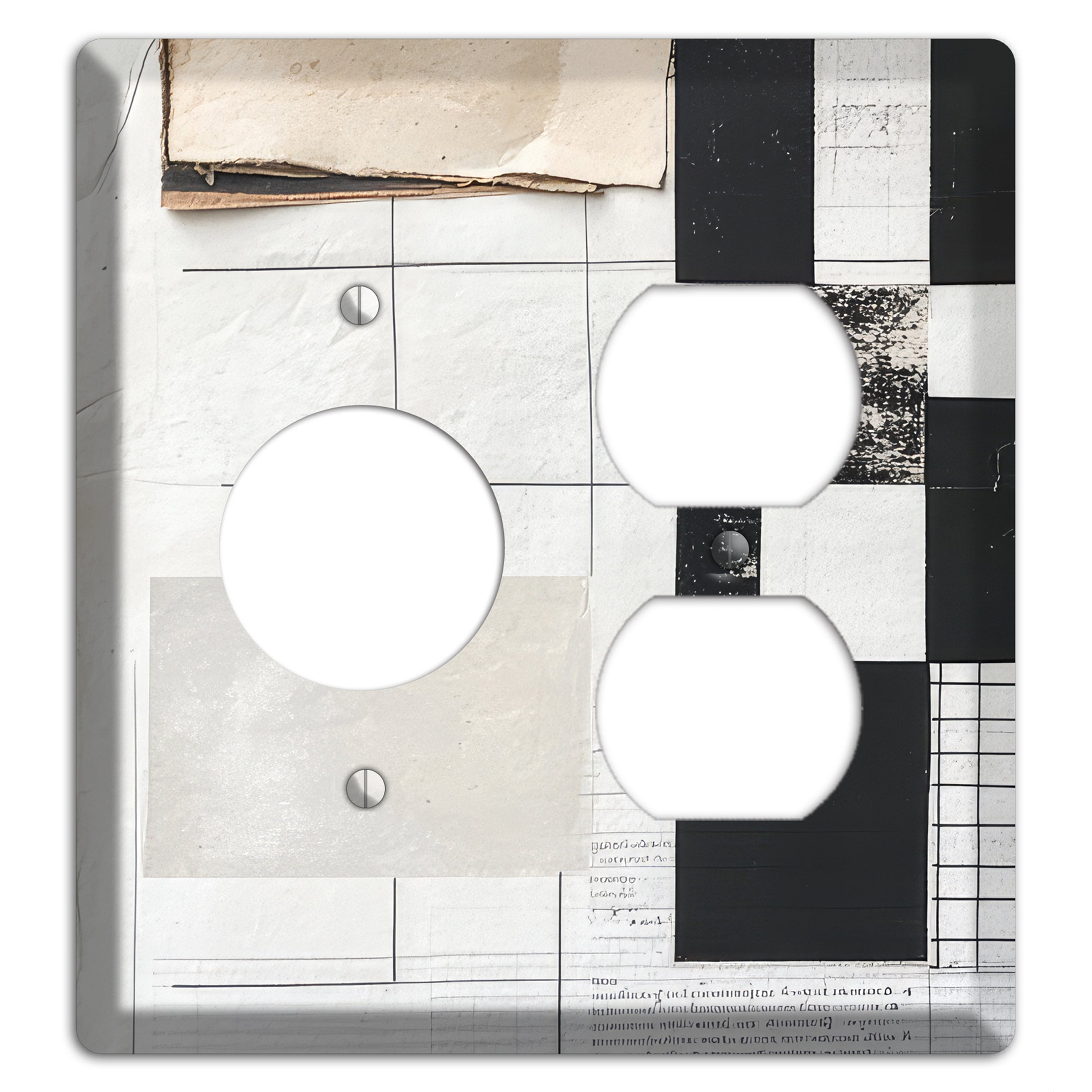 Torn Ledger Fragments Receptacle / Duplex Wallplate