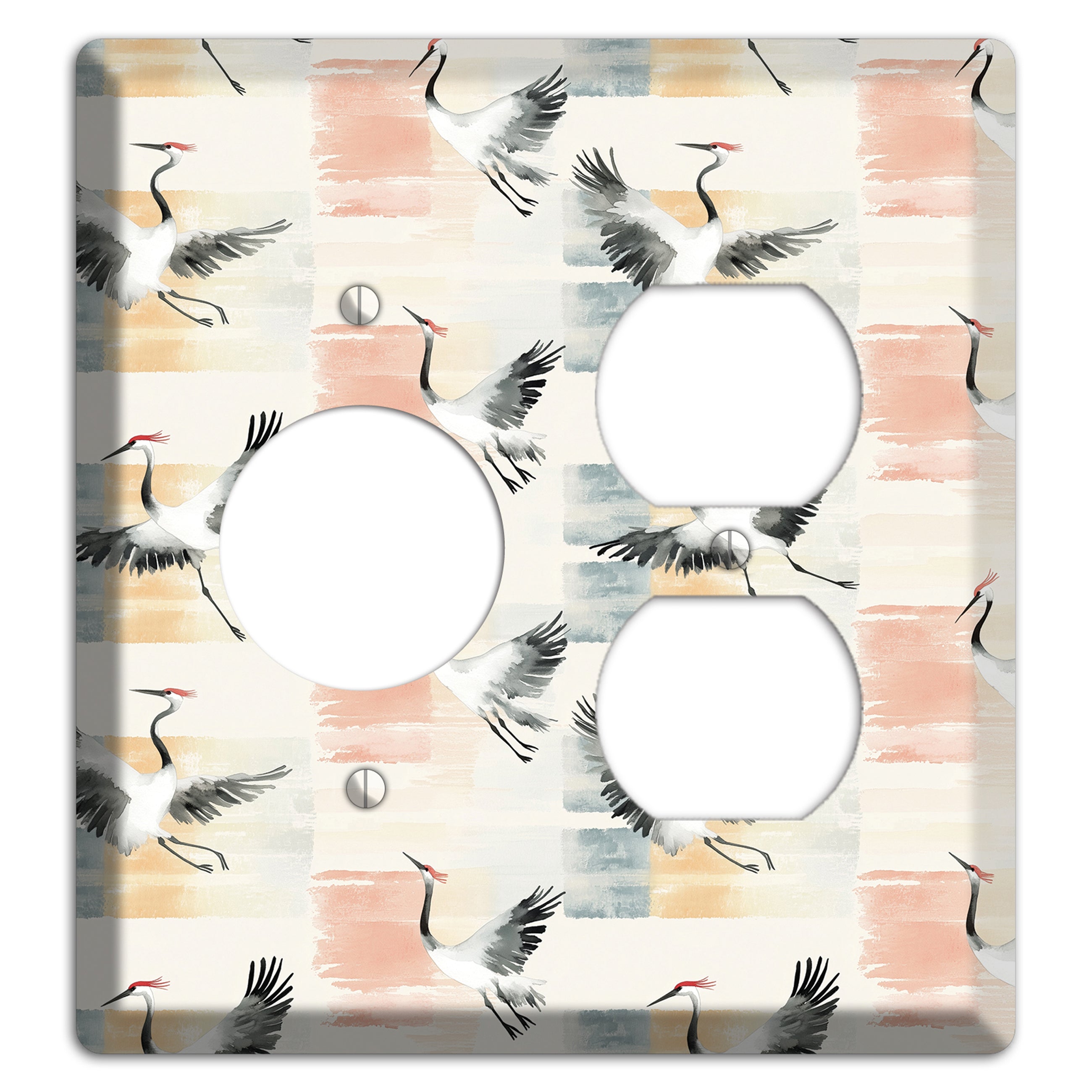 Blush Patchwork Flight Receptacle / Duplex Wallplate