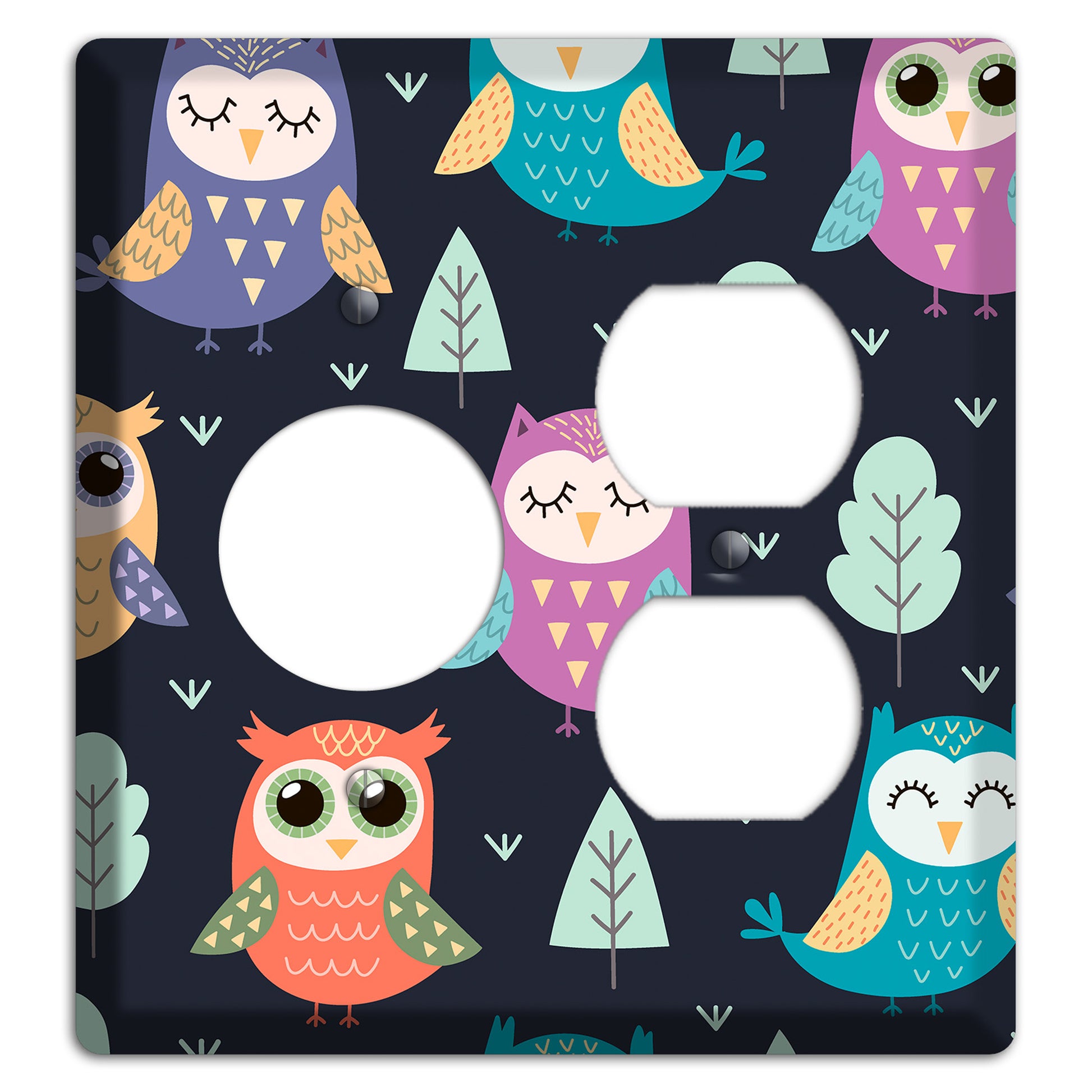 Dreamy Owls (Navy) Receptacle / Duplex Wallplate