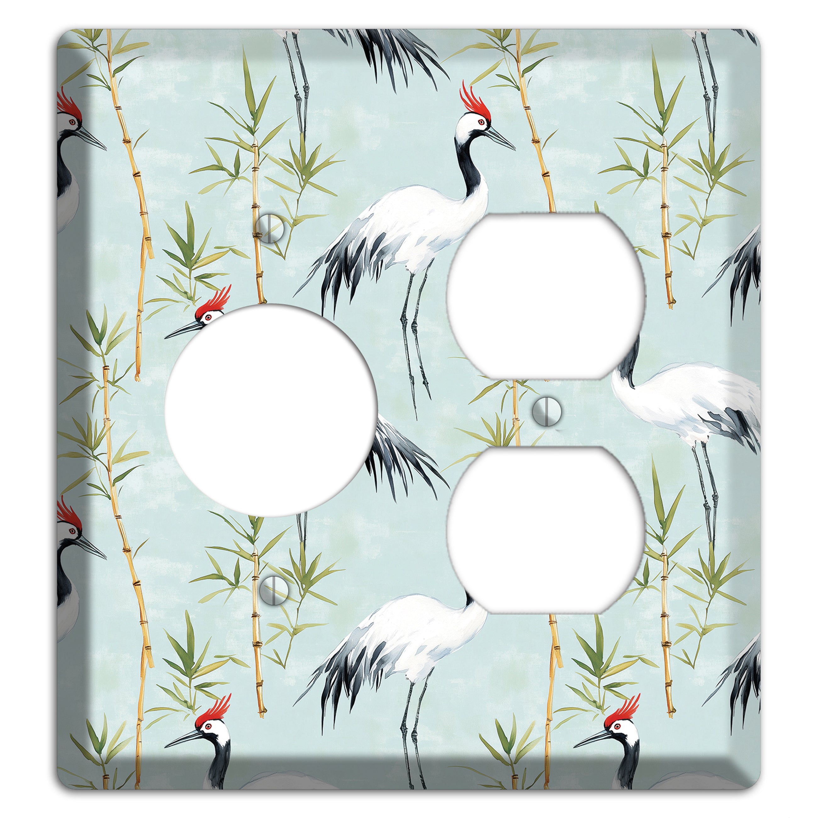 Celadon Bamboo Vigil Receptacle / Duplex Wallplate