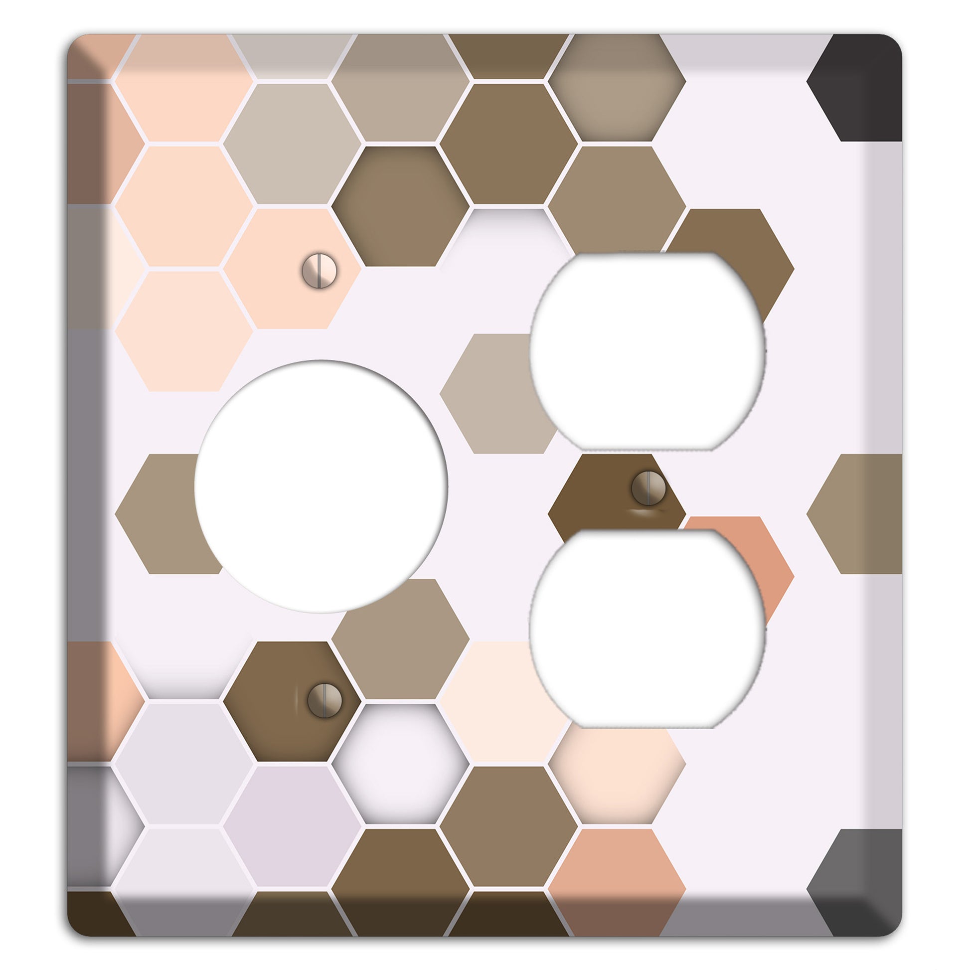 Clay & Terracotta Geometric Tiling Receptacle / Duplex Wallplate