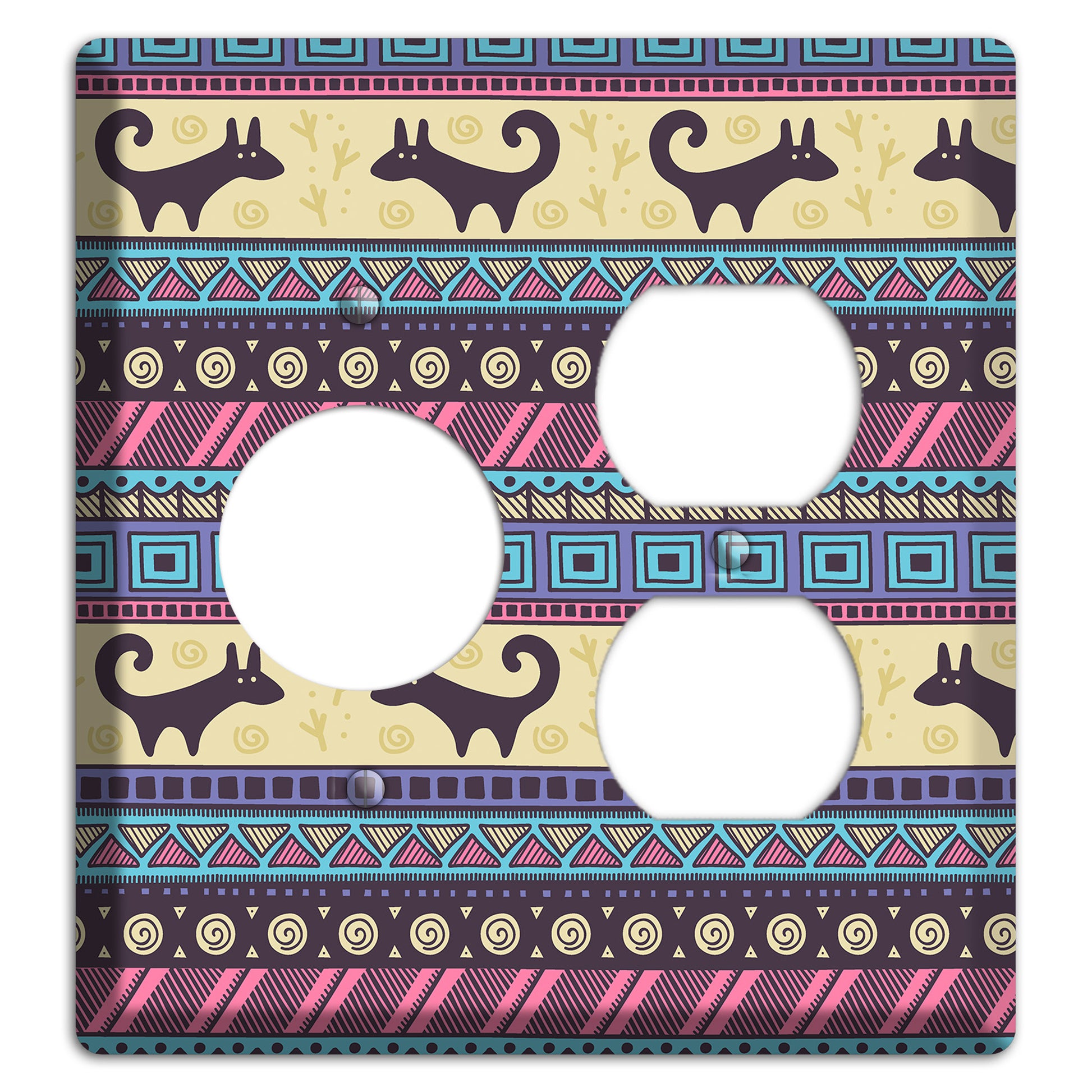 Folk Fox Stripes Receptacle / Duplex Wallplate