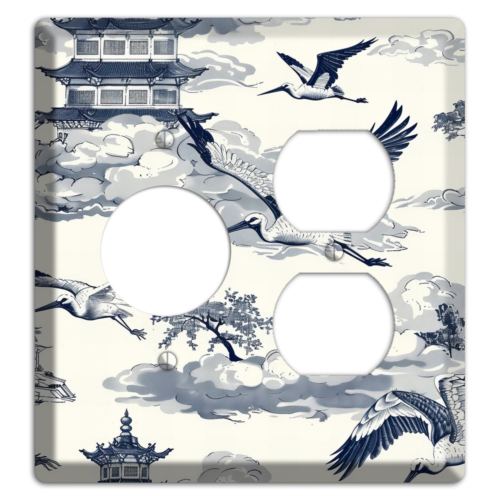 Crane Sky Toile Receptacle / Duplex Wallplate