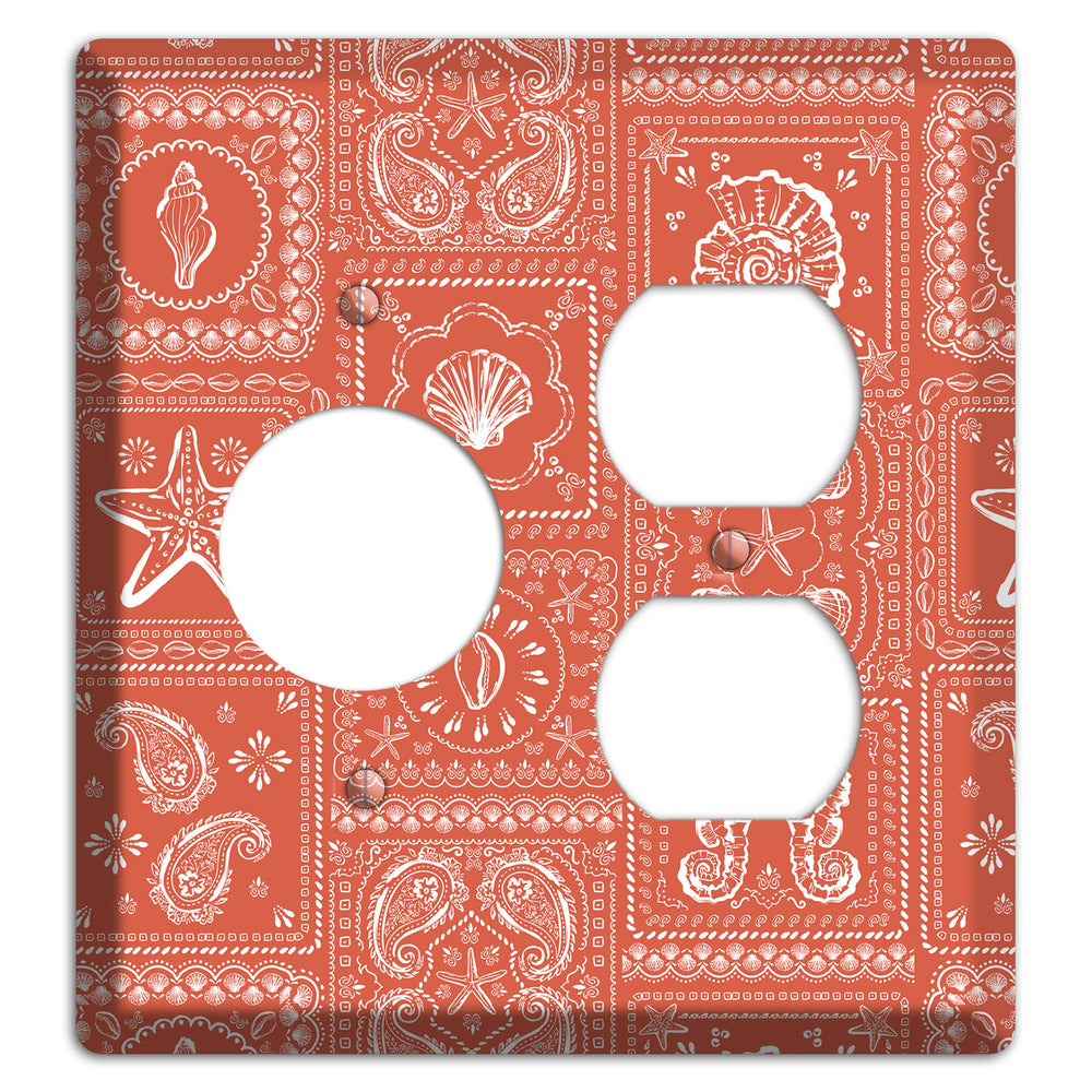 Terracotta Shell Patchwork Receptacle / Duplex Wallplate