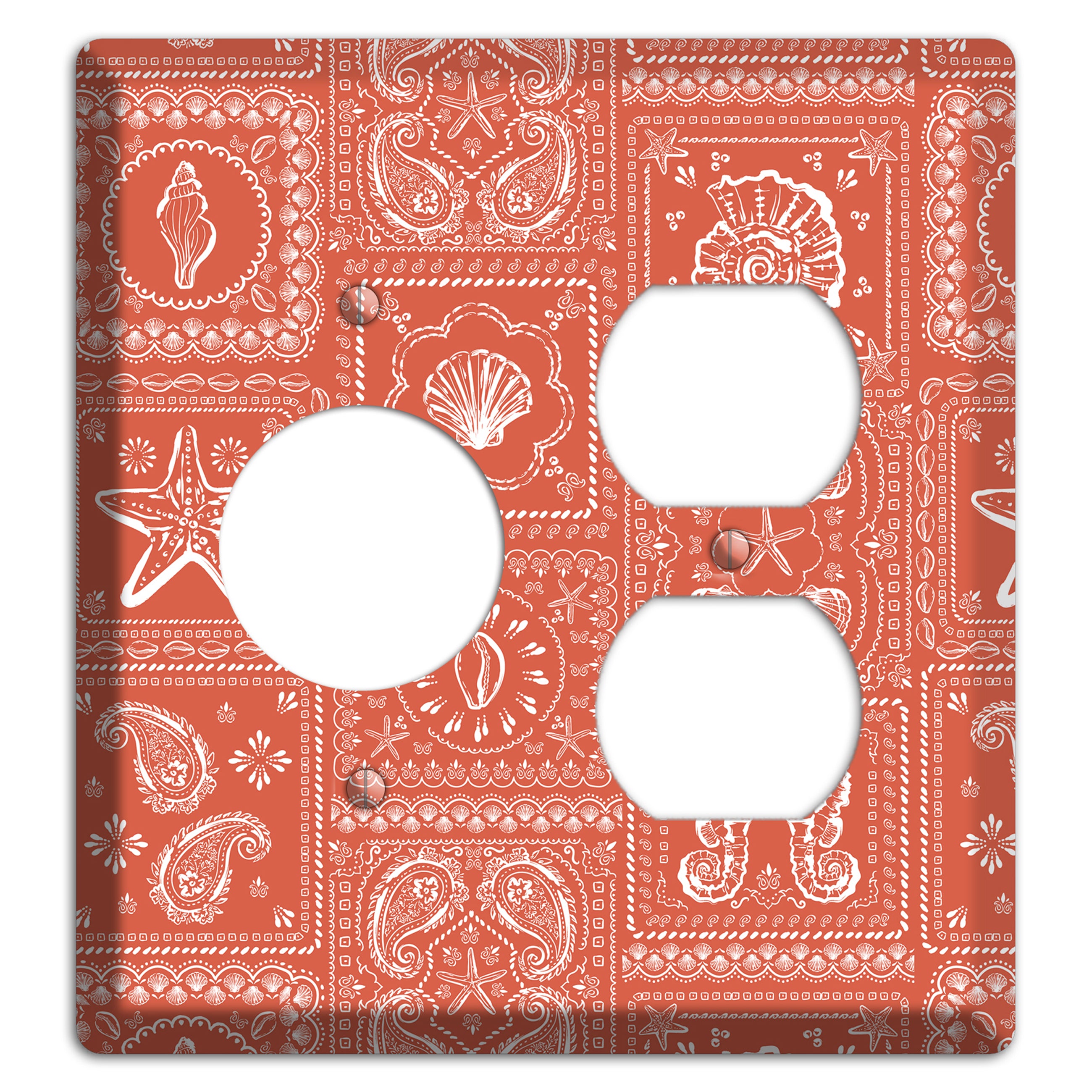 Terracotta Shell Patchwork Receptacle / Duplex Wallplate