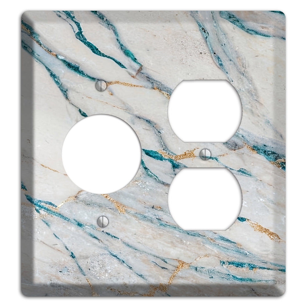 Bondi Blue Marble Receptacle / Duplex Wallplate