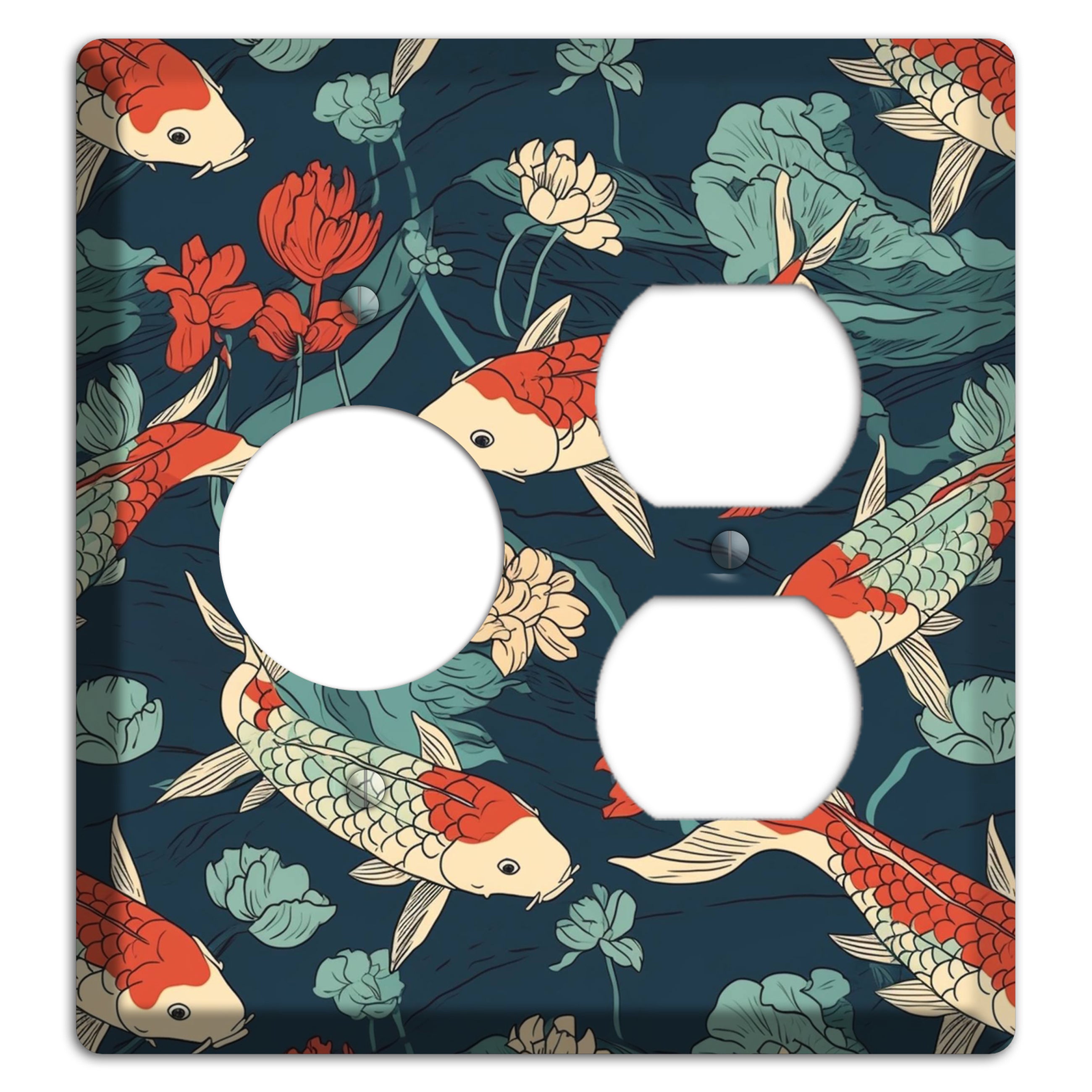 Koi & Lotus Drift Receptacle / Duplex Wallplate