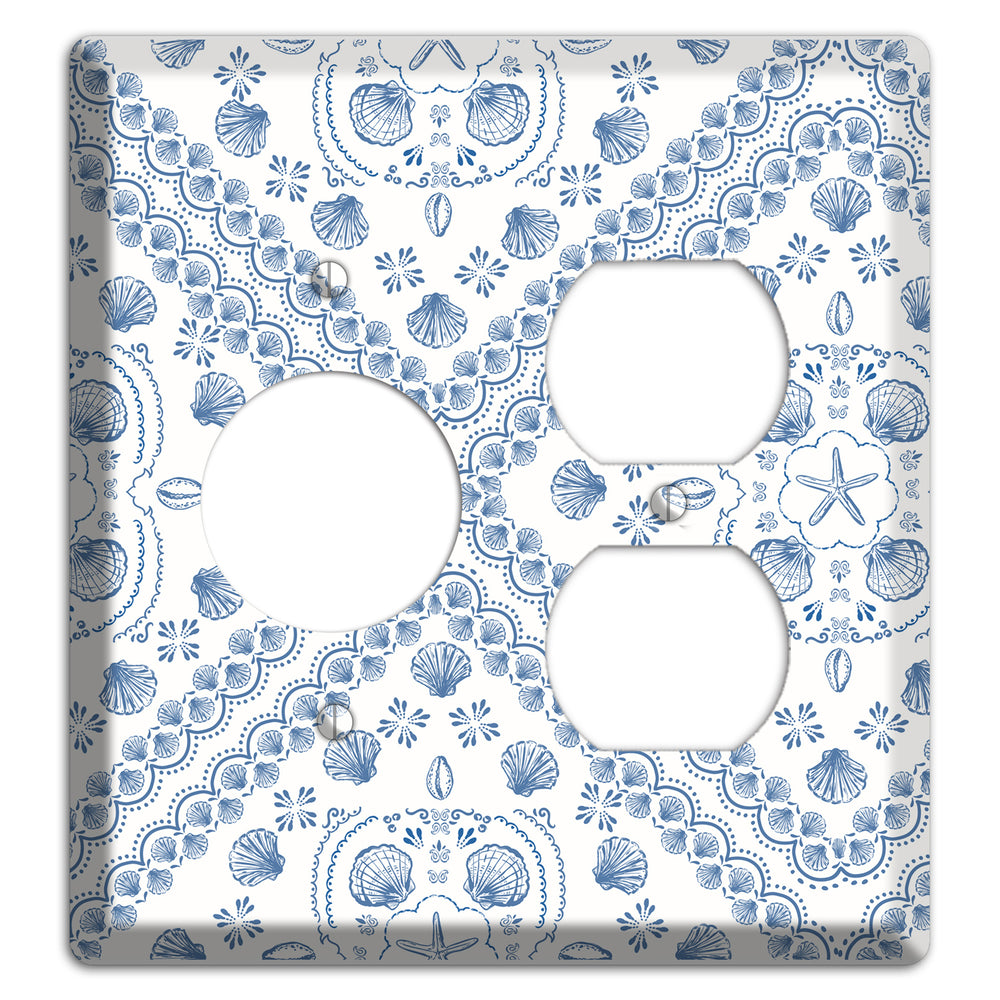Azure Shell Damask Receptacle / Duplex Wallplate