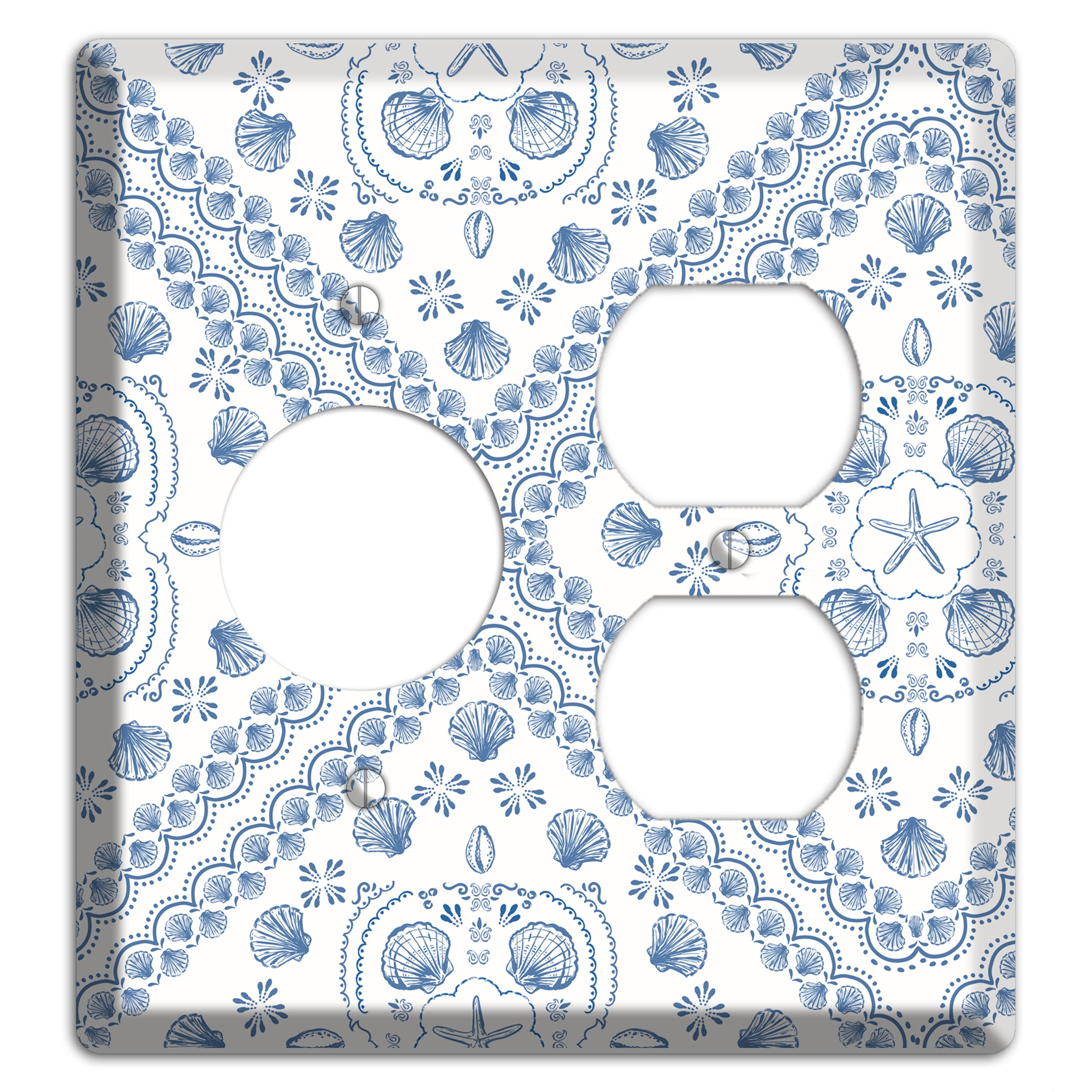 Azure Shell Damask Receptacle / Duplex Wallplate