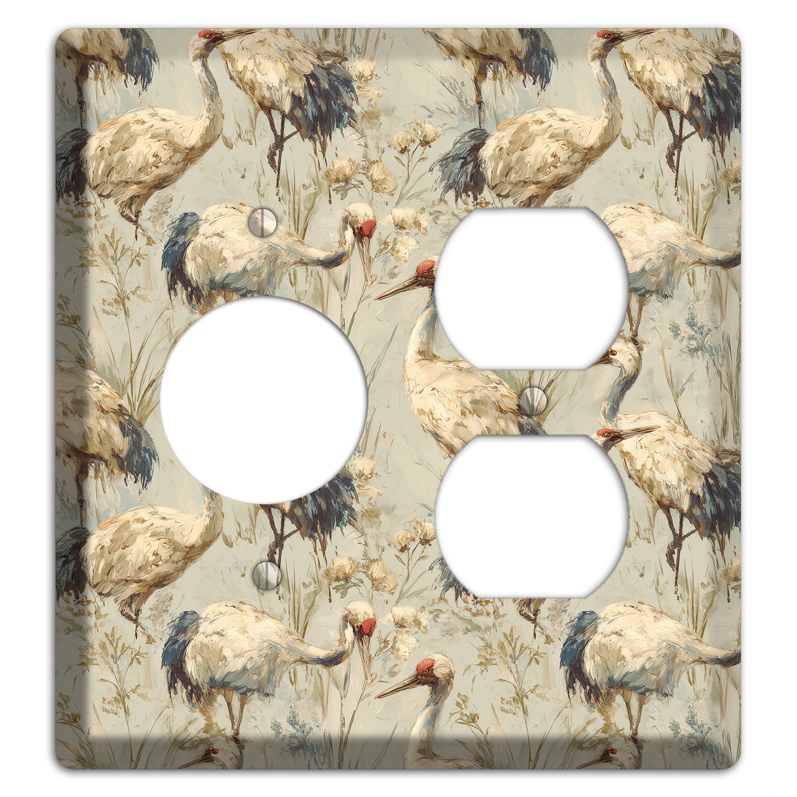 Driftwood Crane Marsh Receptacle / Duplex Wallplate