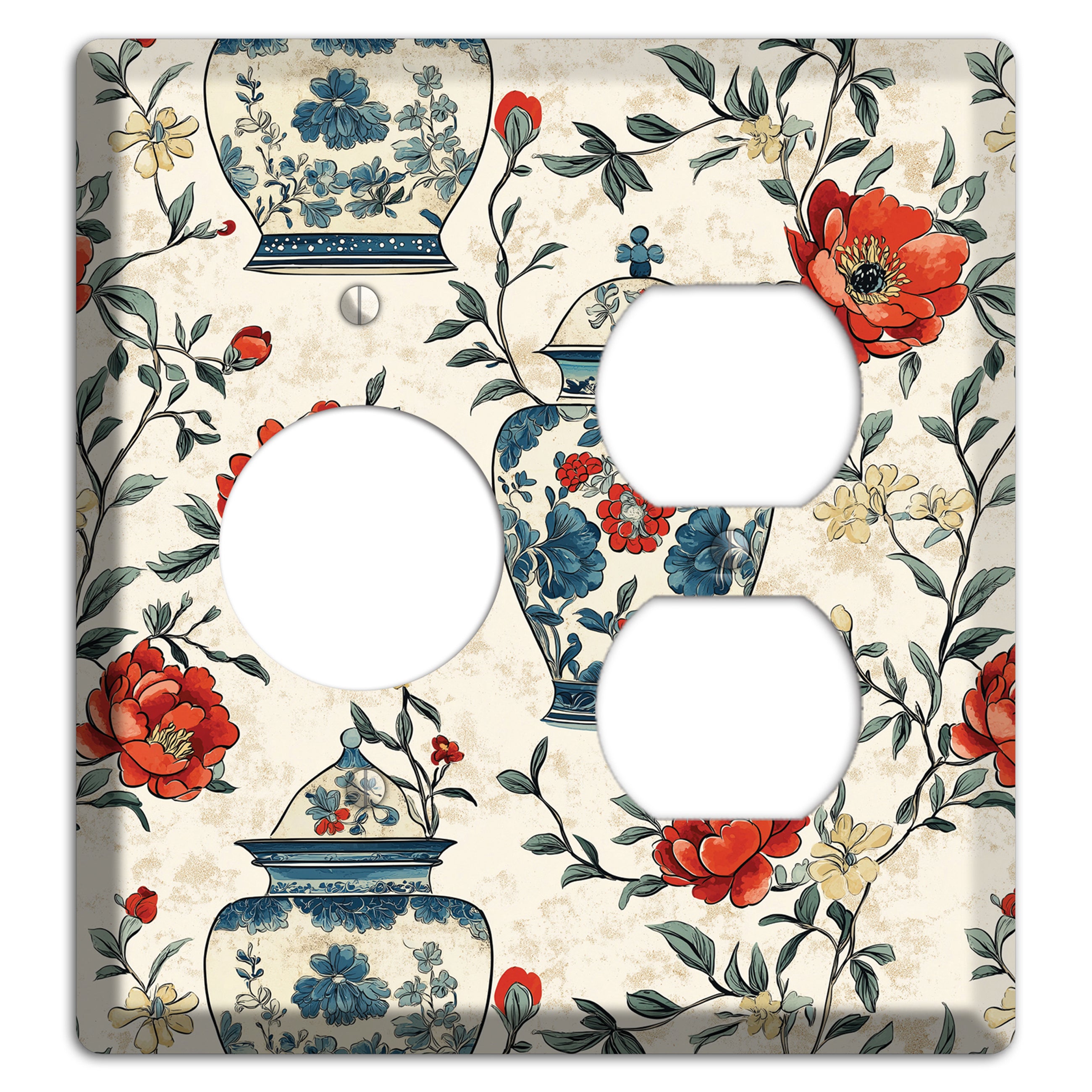 Porcelain & Peony Receptacle / Duplex Wallplate