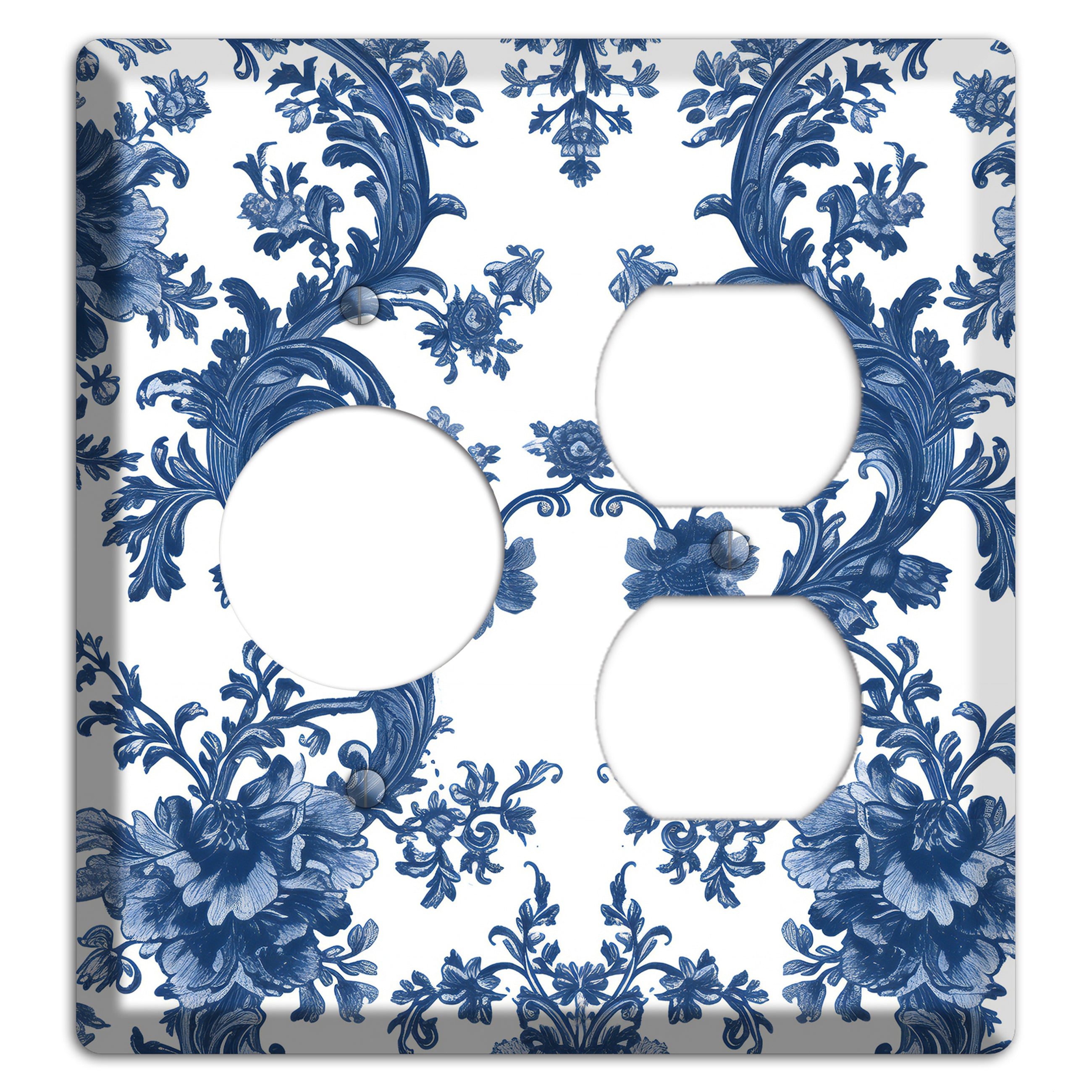 Cobalt Garden Damask Receptacle / Duplex Wallplate