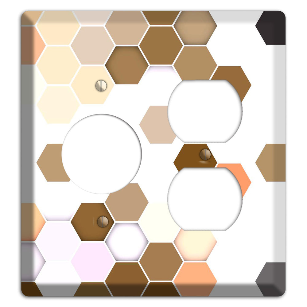 Hex Grid ‚Äì Sunset Terracotta Receptacle / Duplex Wallplate