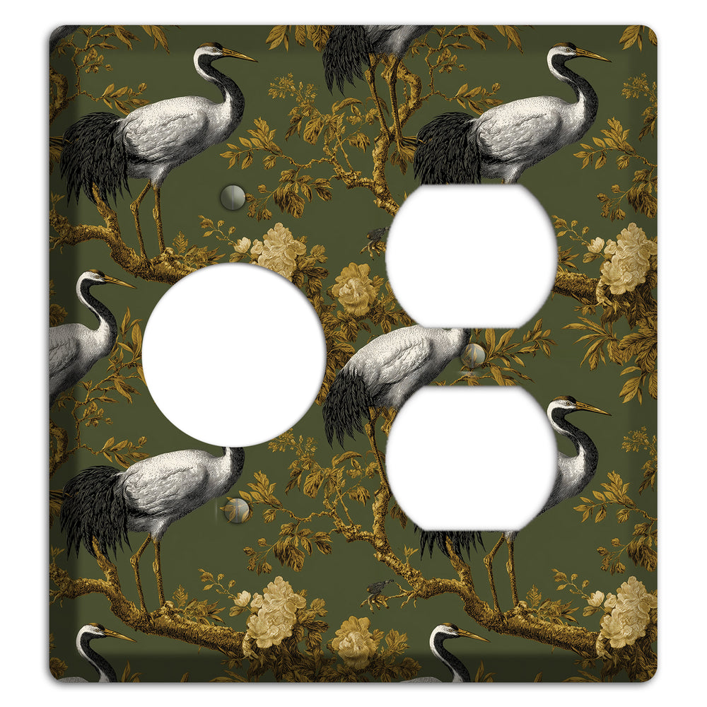 Olive Toile Sanctuary Receptacle / Duplex Wallplate