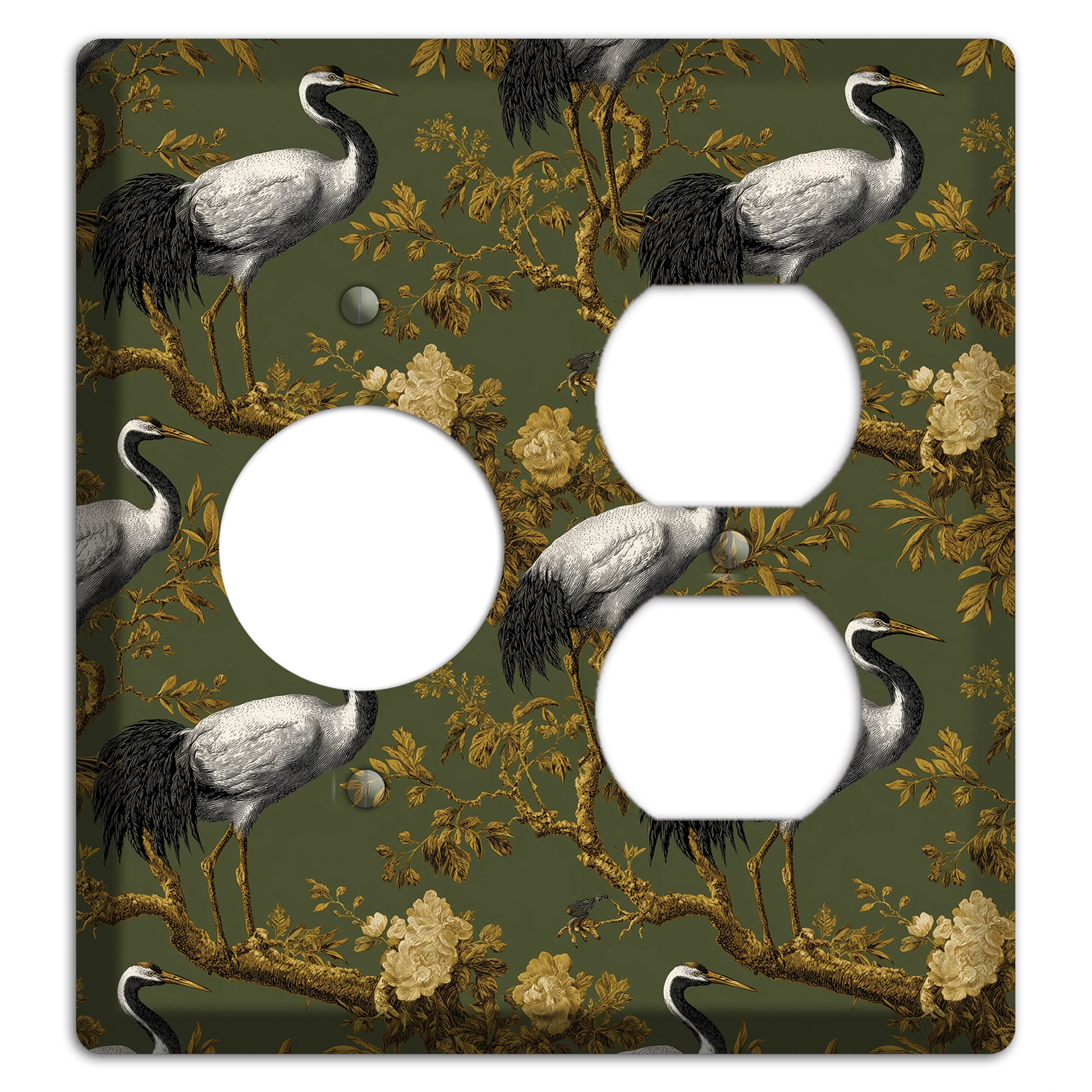 Olive Toile Sanctuary Receptacle / Duplex Wallplate