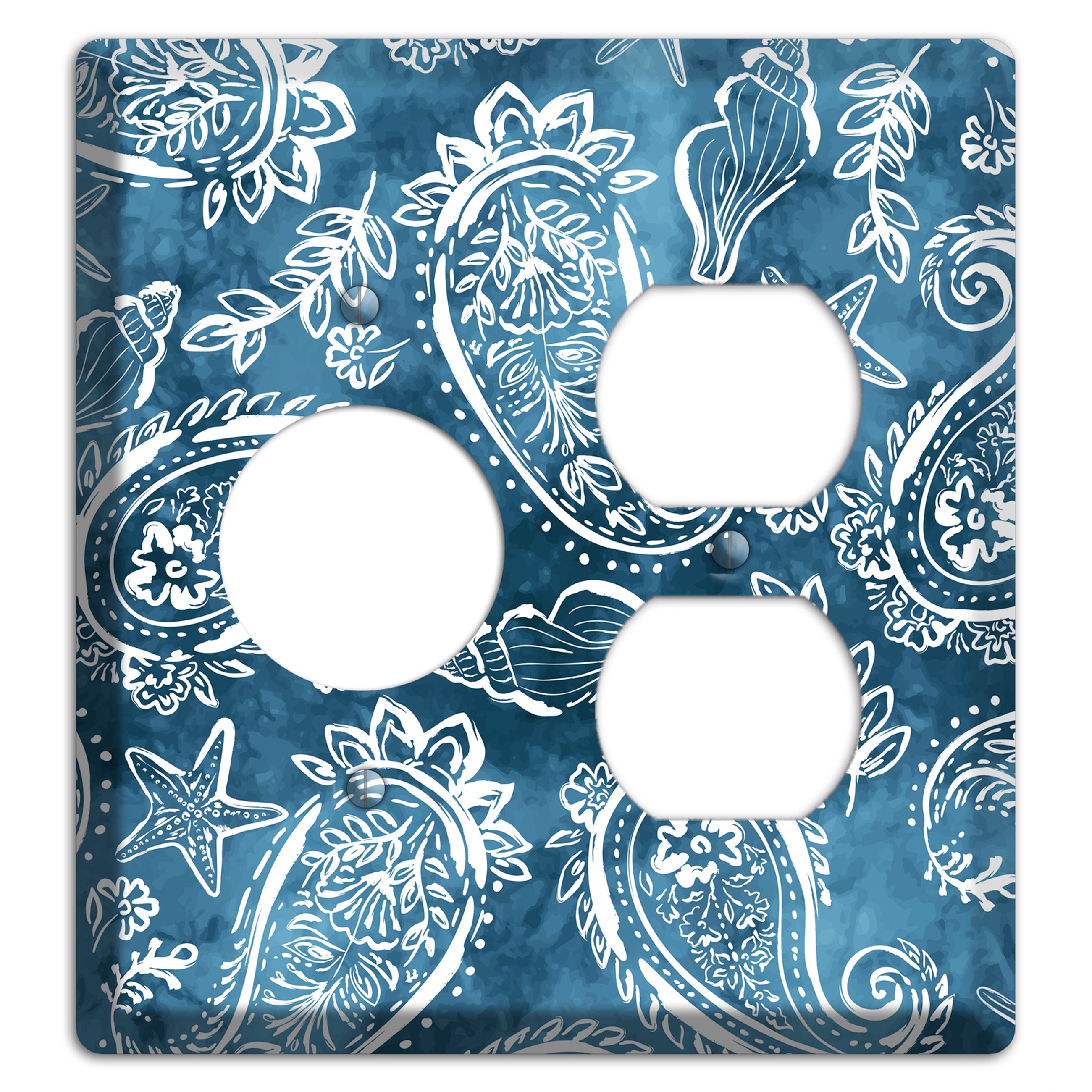Indigo Tide Paisley Receptacle / Duplex Wallplate