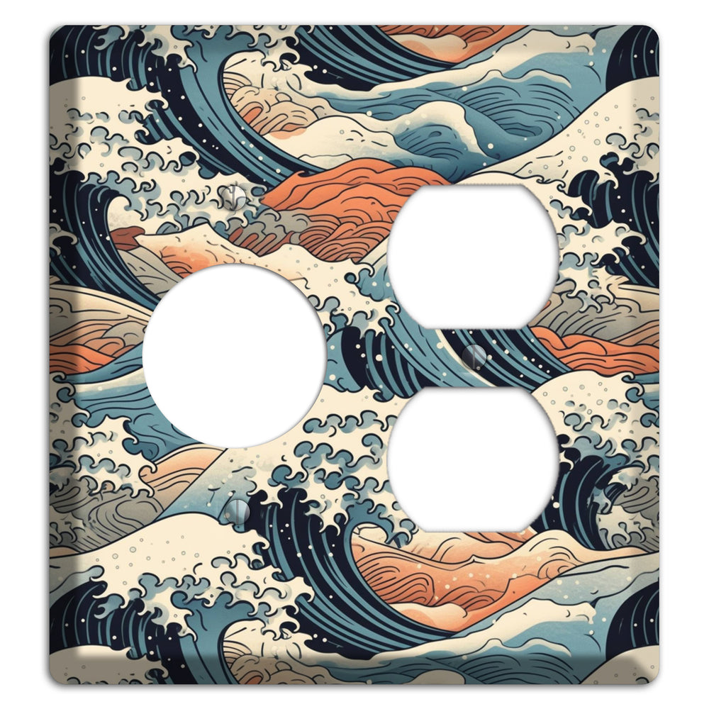 Crashing Tide Scroll Receptacle / Duplex Wallplate
