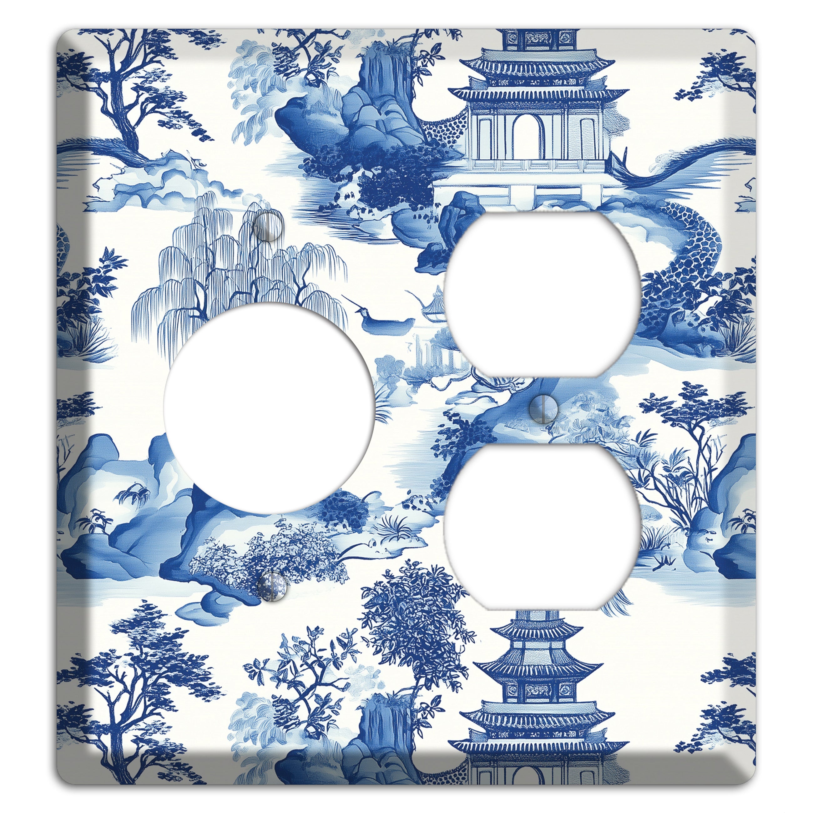 Willow & Pagoda Receptacle / Duplex Wallplate