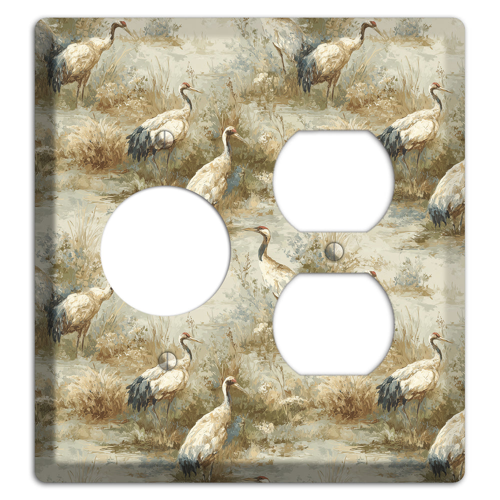 Marshland Crane Reverie Receptacle / Duplex Wallplate