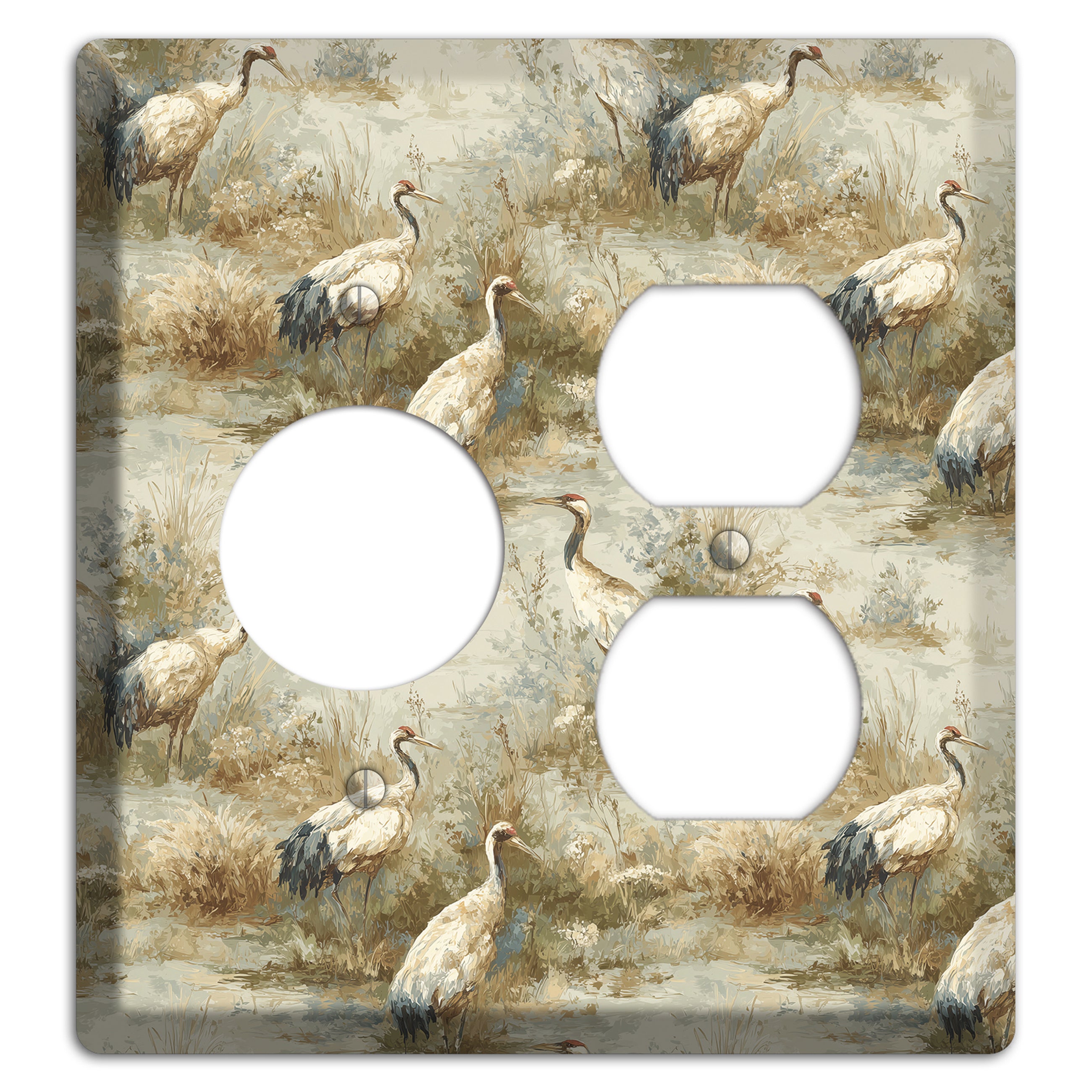 Marshland Crane Reverie Receptacle / Duplex Wallplate