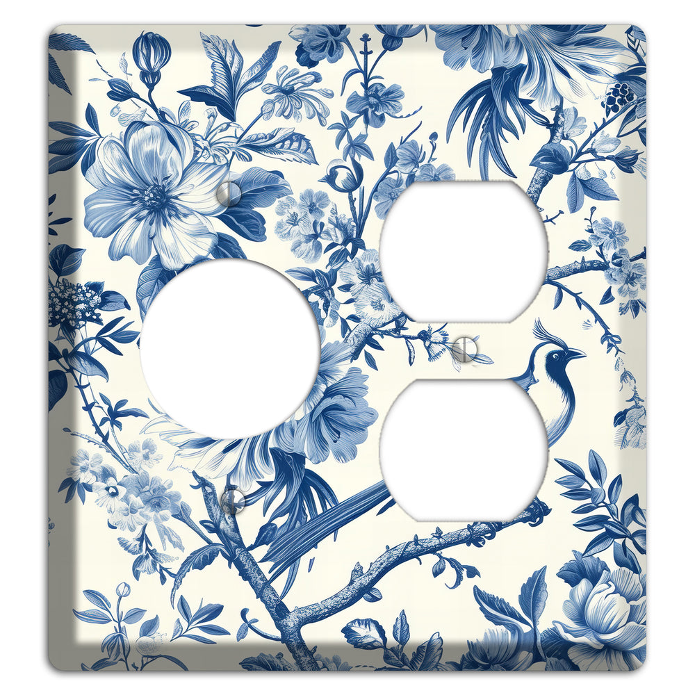 Garden Reverie Blue Receptacle / Duplex Wallplate