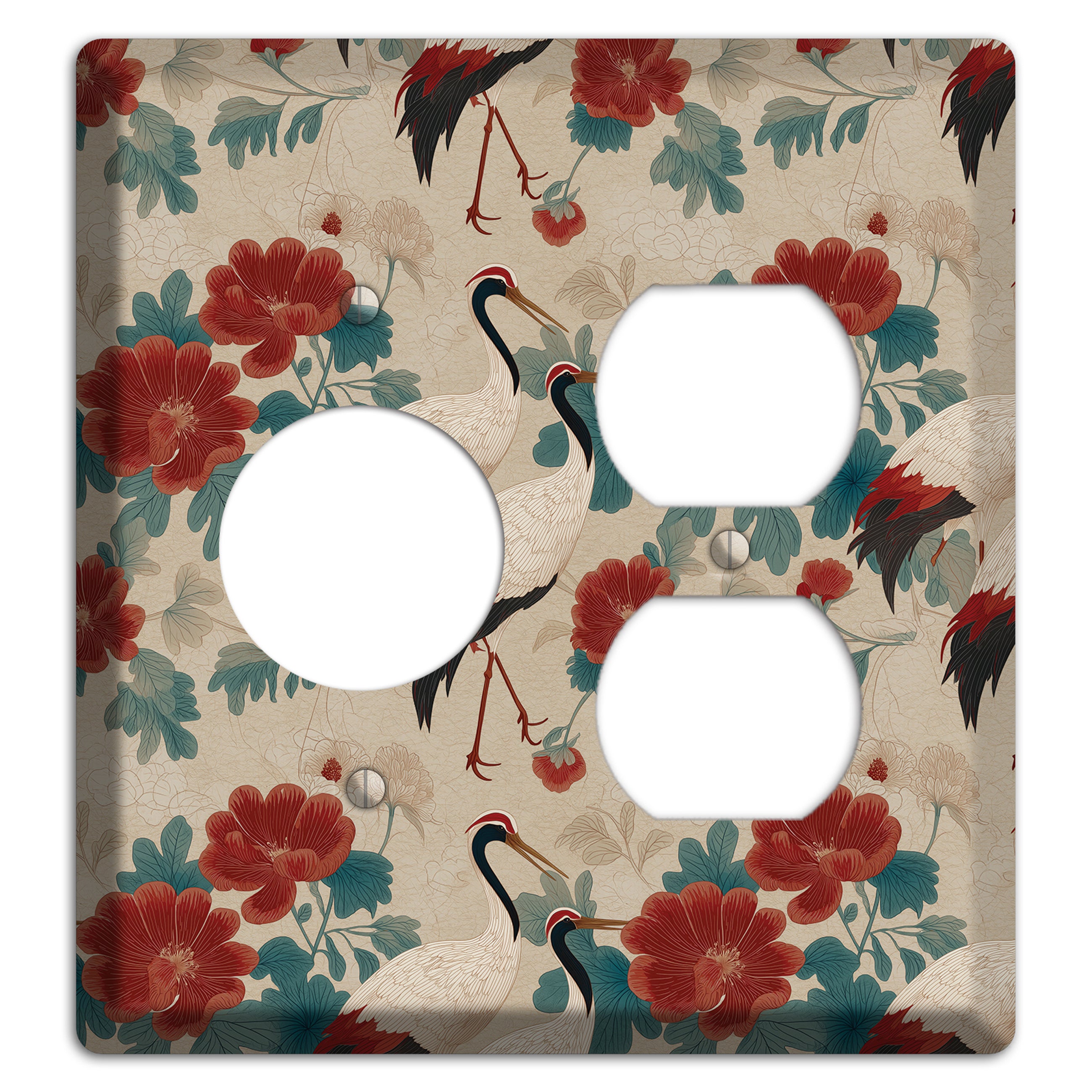 Rust Peony Passage Receptacle / Duplex Wallplate