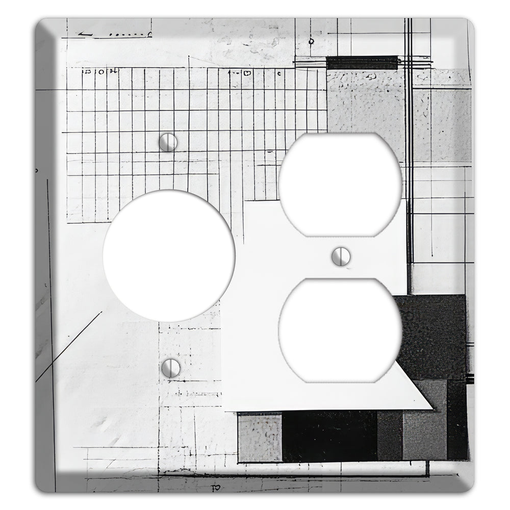 Blueprint Palimpsest Receptacle / Duplex Wallplate