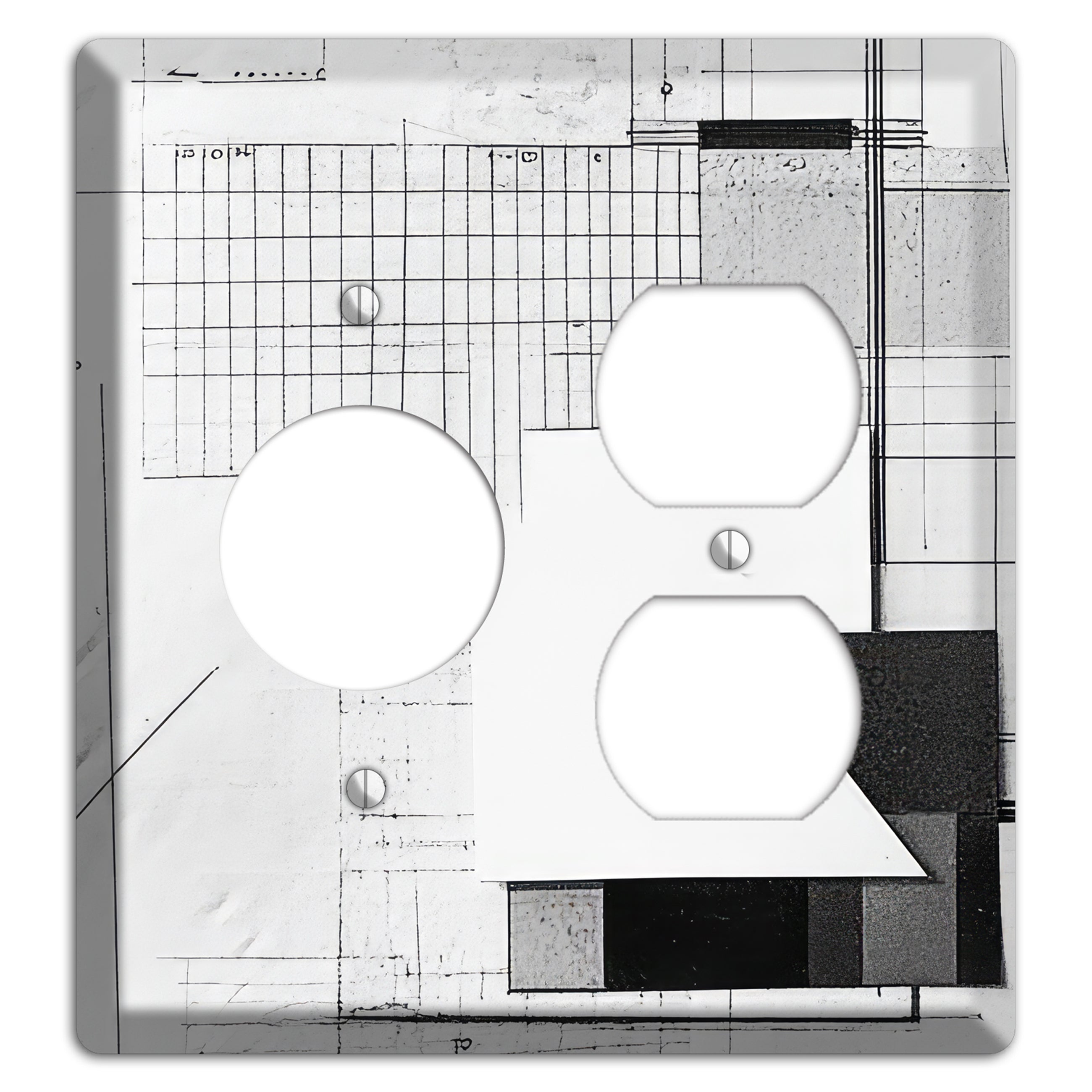 Blueprint Palimpsest Receptacle / Duplex Wallplate