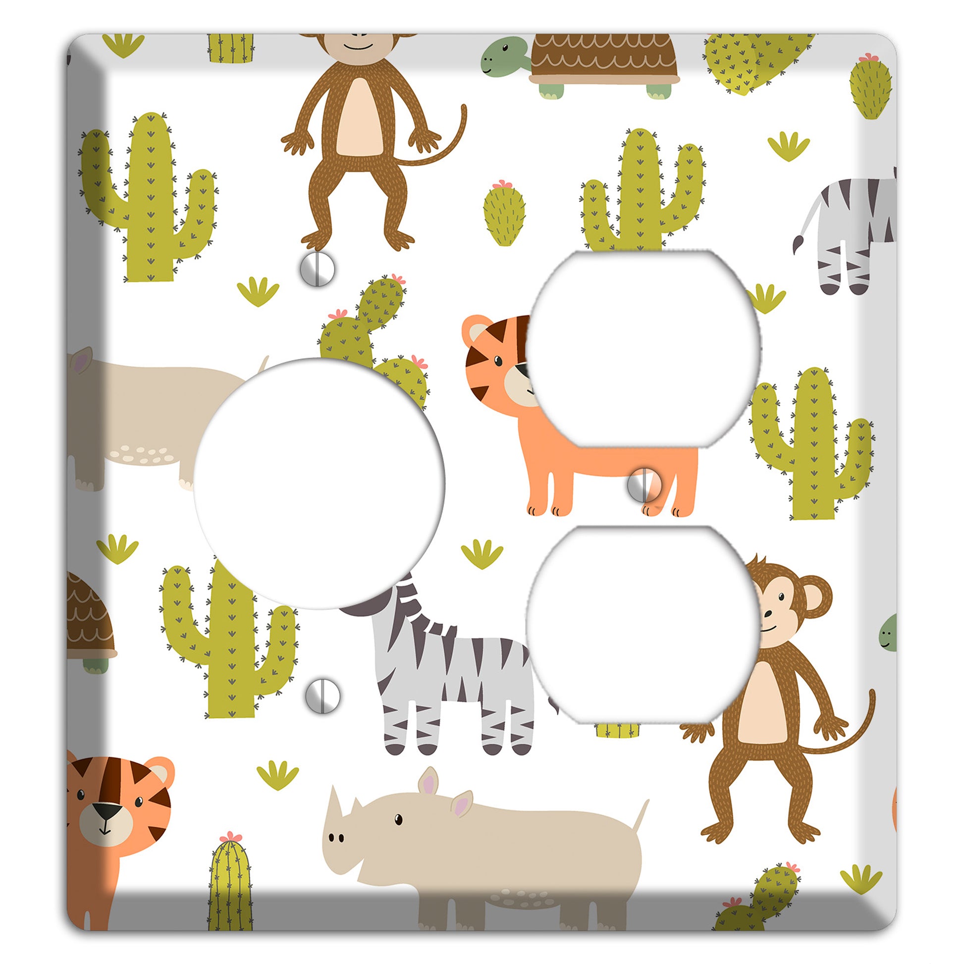 Safari Critters (White) Receptacle / Duplex Wallplate