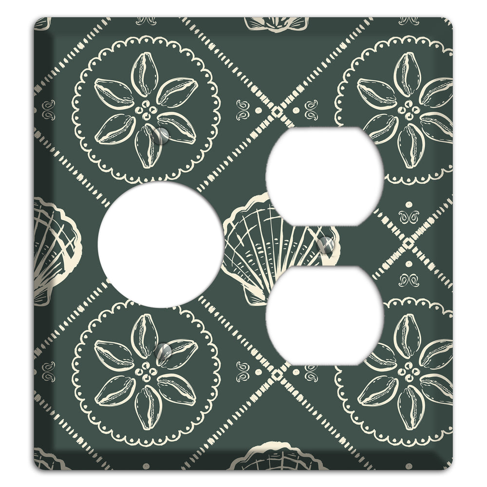 Slate Cowrie Medallion Receptacle / Duplex Wallplate