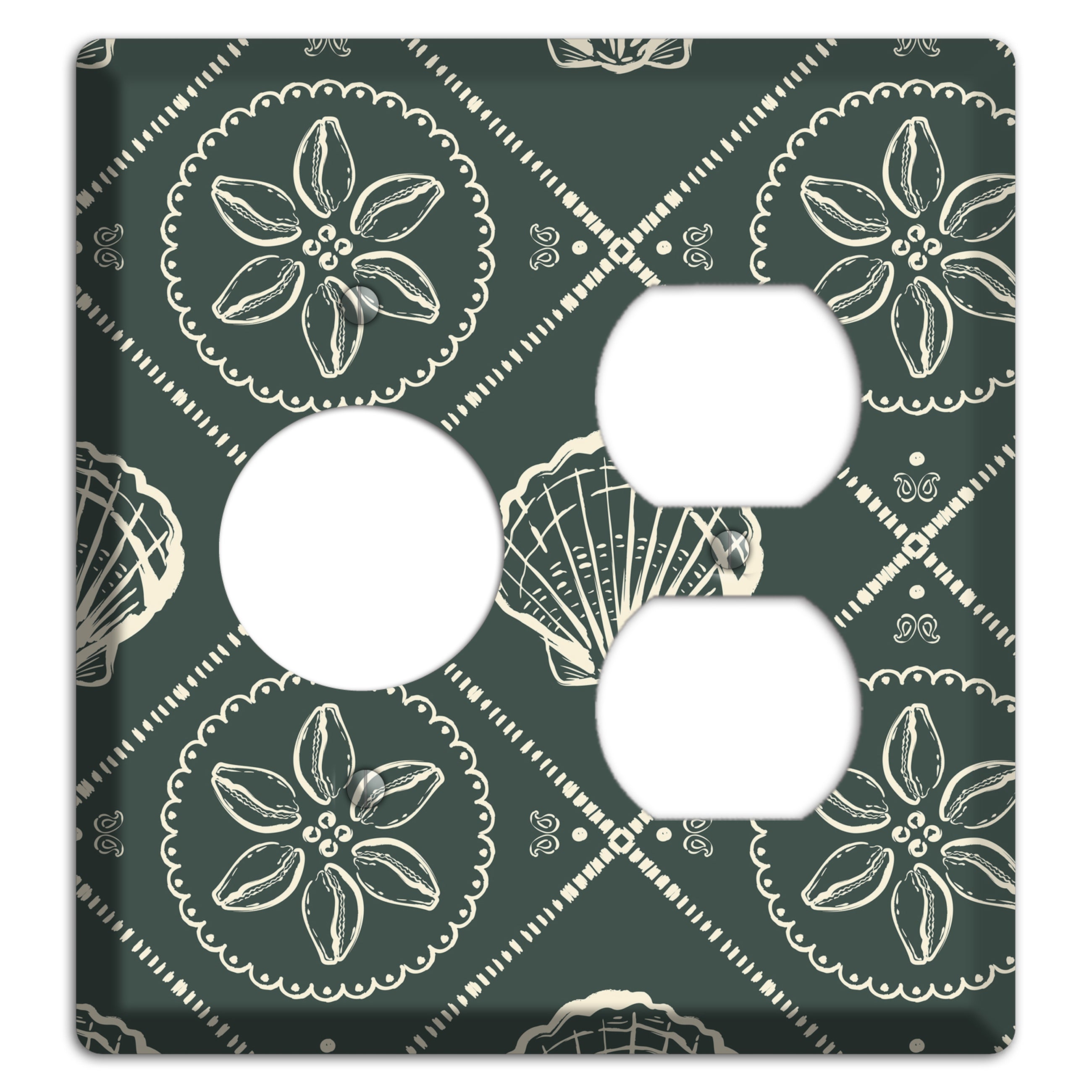 Slate Cowrie Medallion Receptacle / Duplex Wallplate