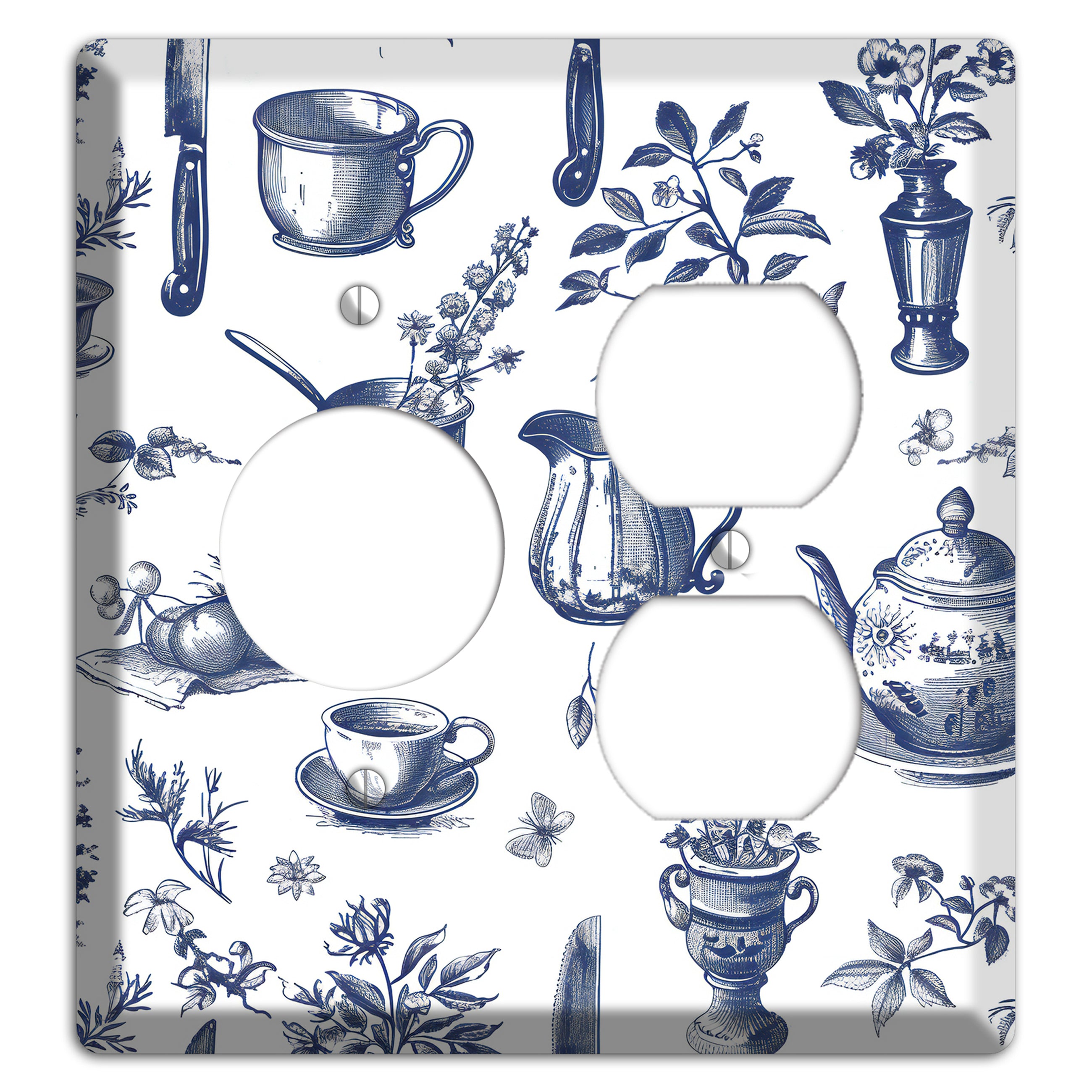 Pantry & Petal Receptacle / Duplex Wallplate