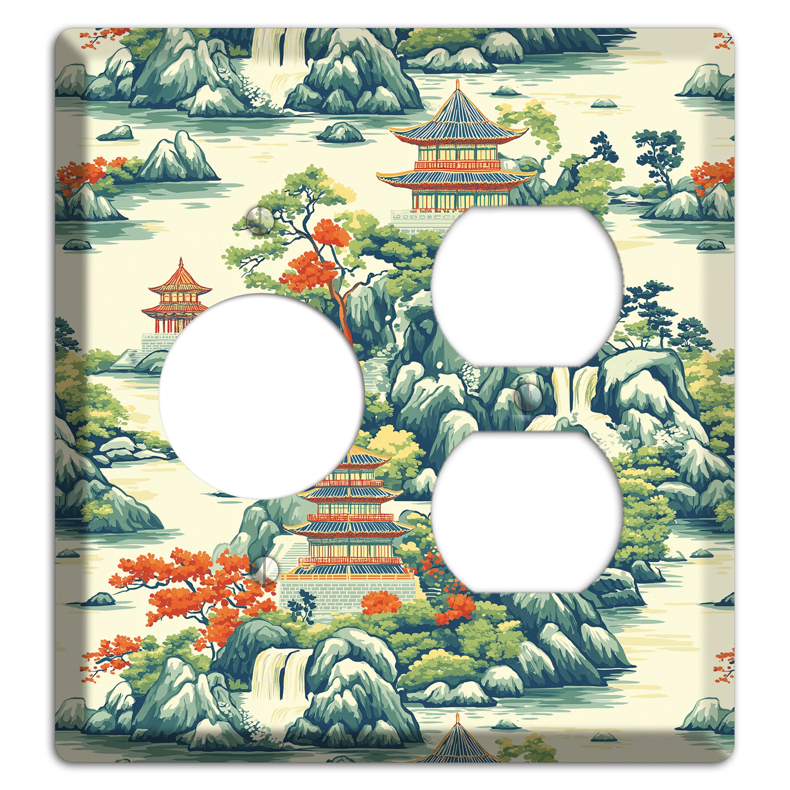 Cascade & Pagoda Receptacle / Duplex Wallplate