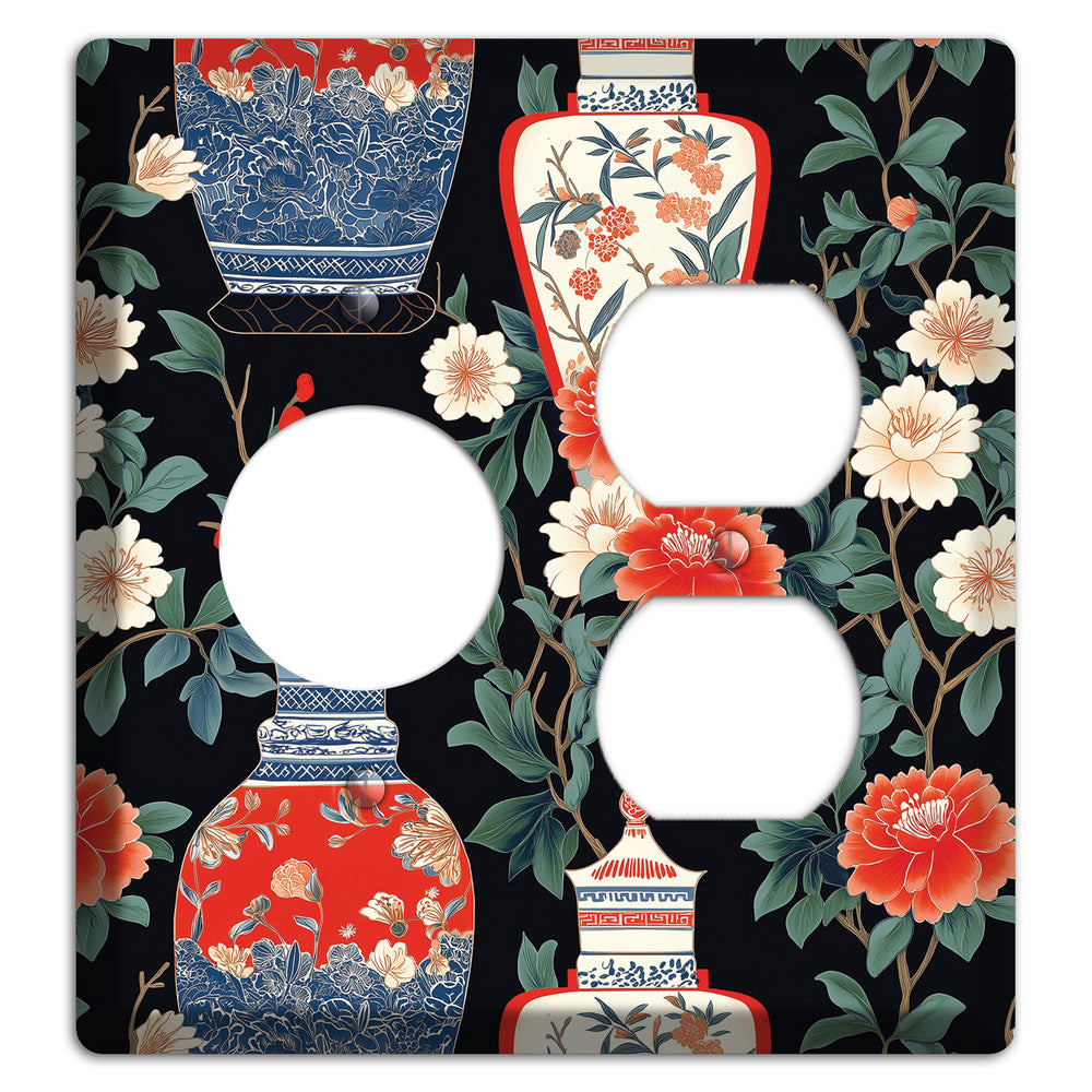 Porcelain Garden Dusk Receptacle / Duplex Wallplate