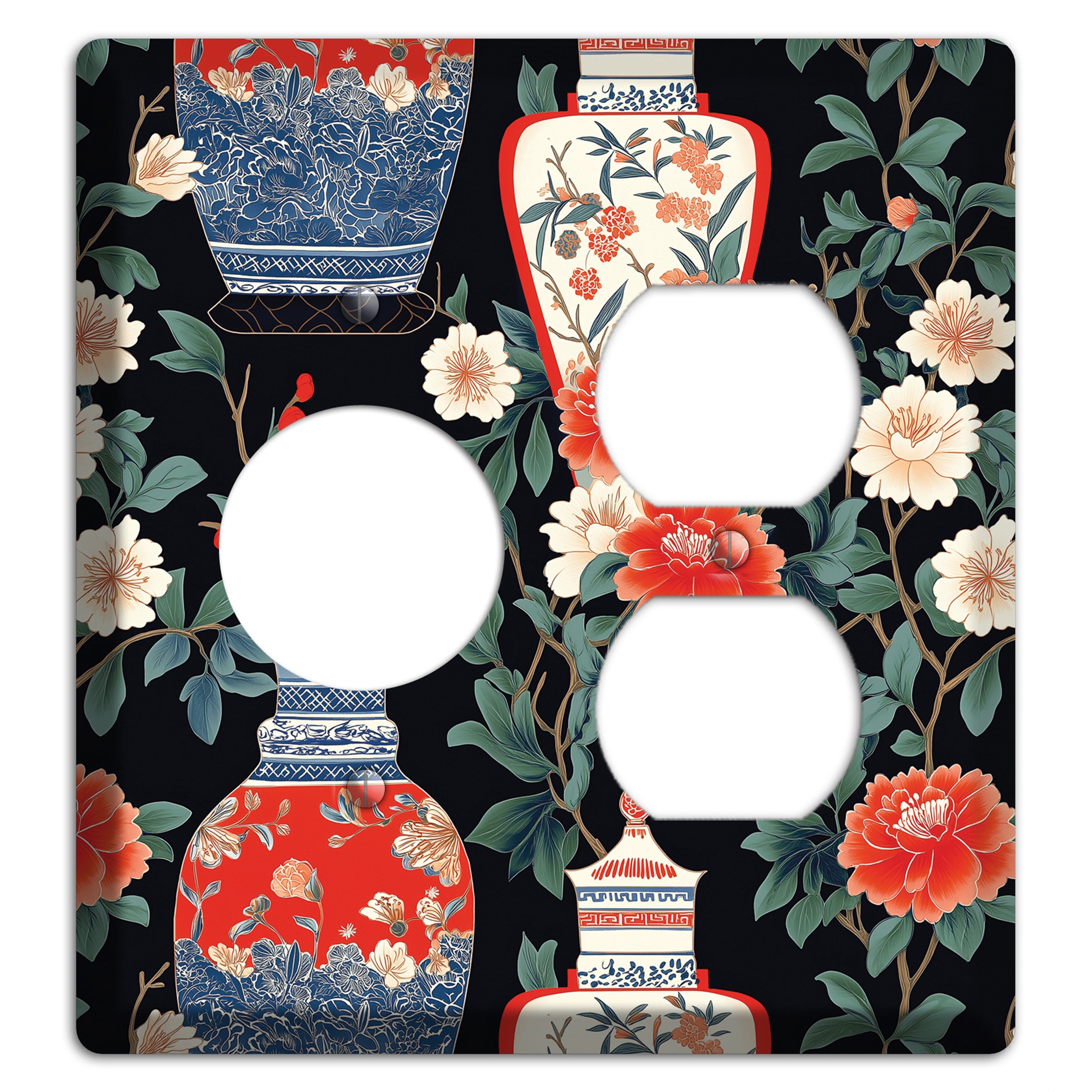 Porcelain Garden Dusk Receptacle / Duplex Wallplate